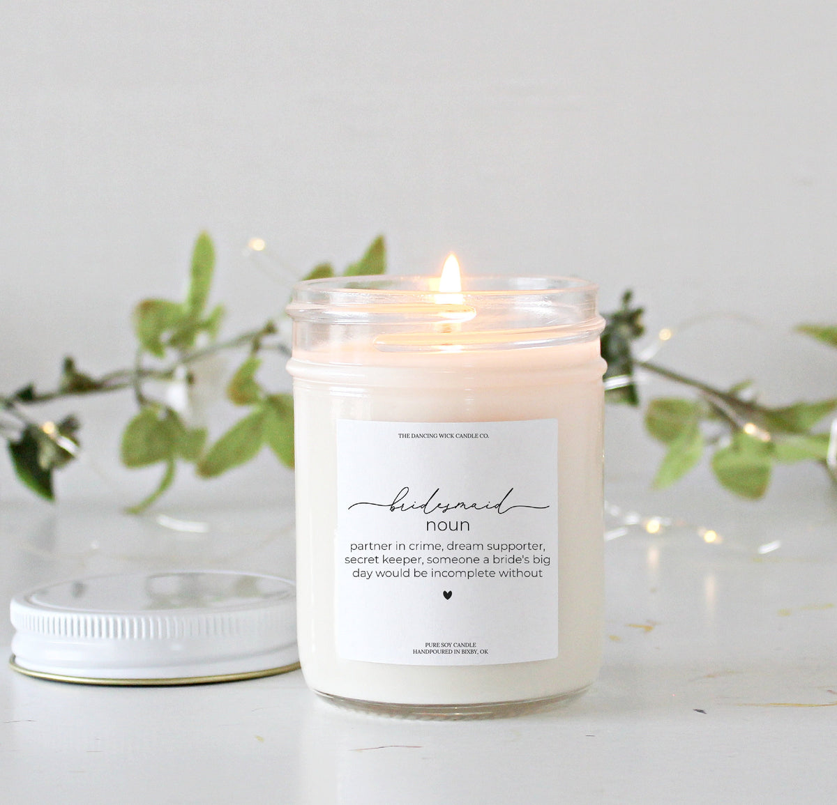 Script Bridesmaid Noun Candle