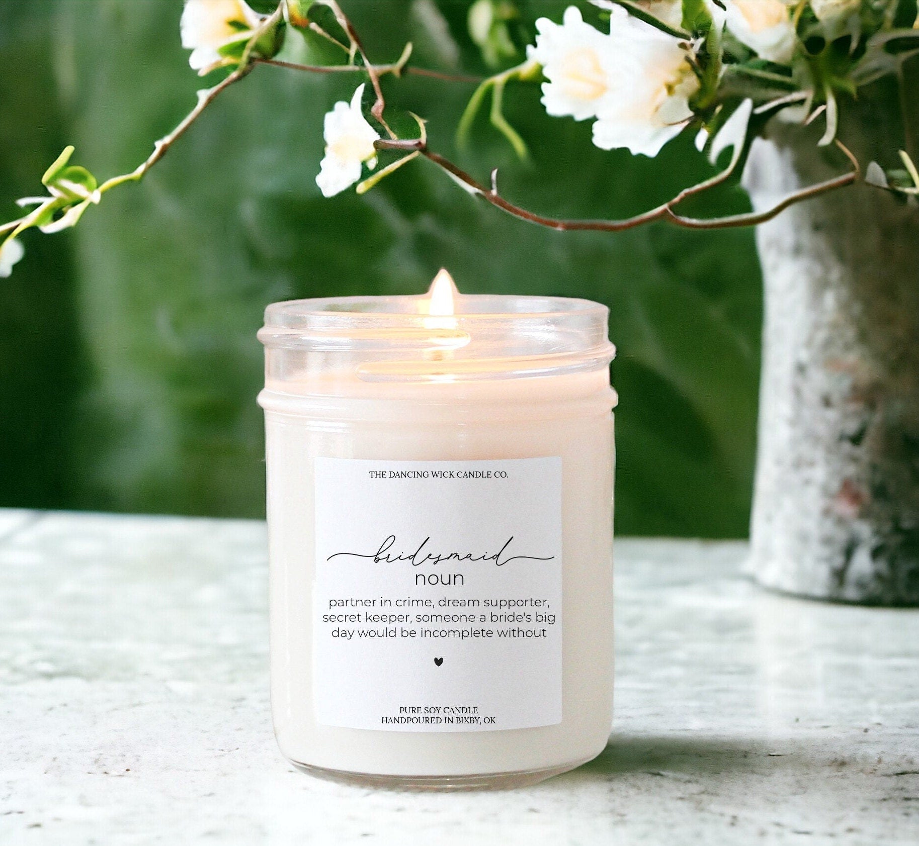 Script Bridesmaid Noun Candle