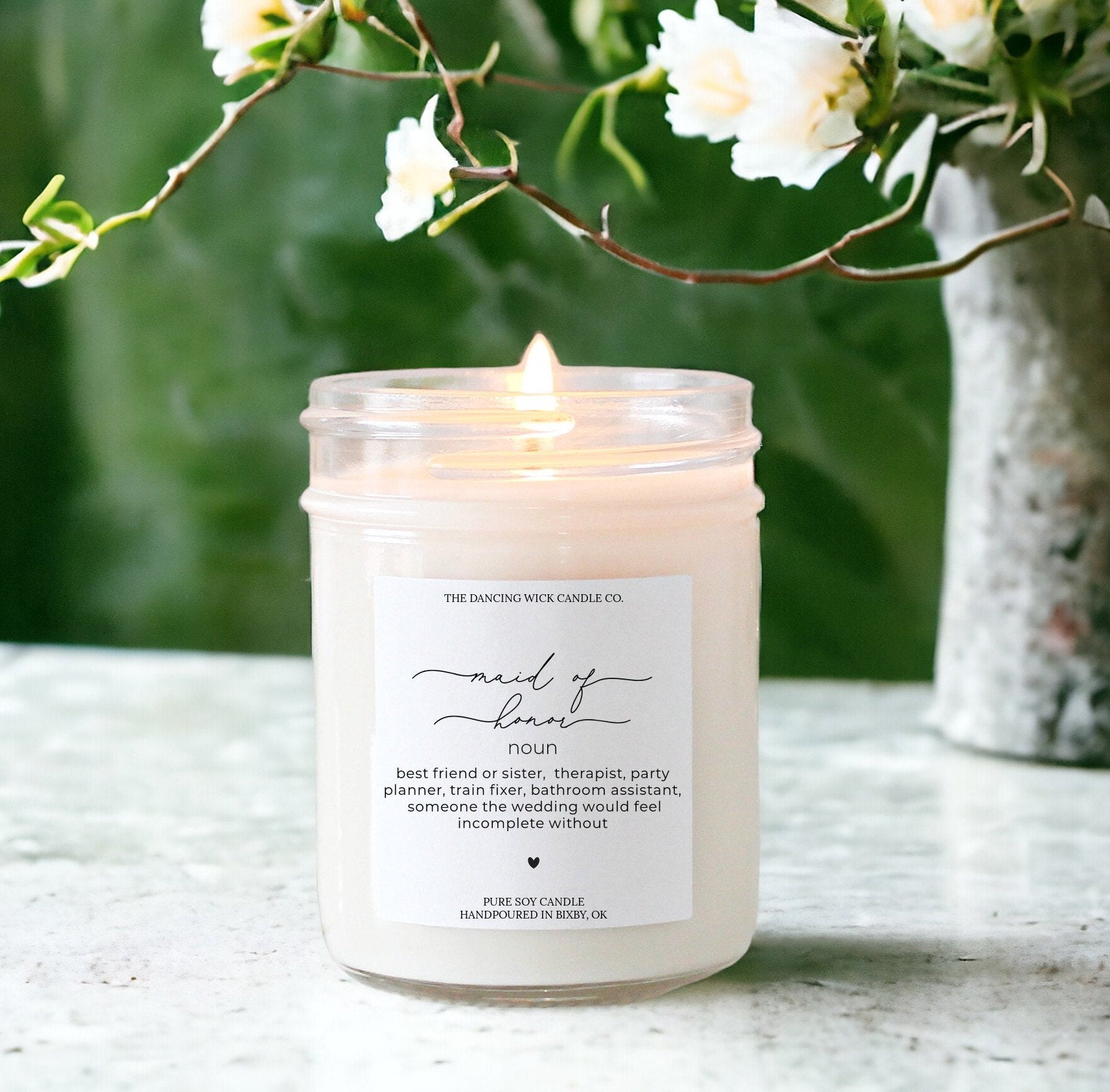 Script Maid of Honor Noun Candle