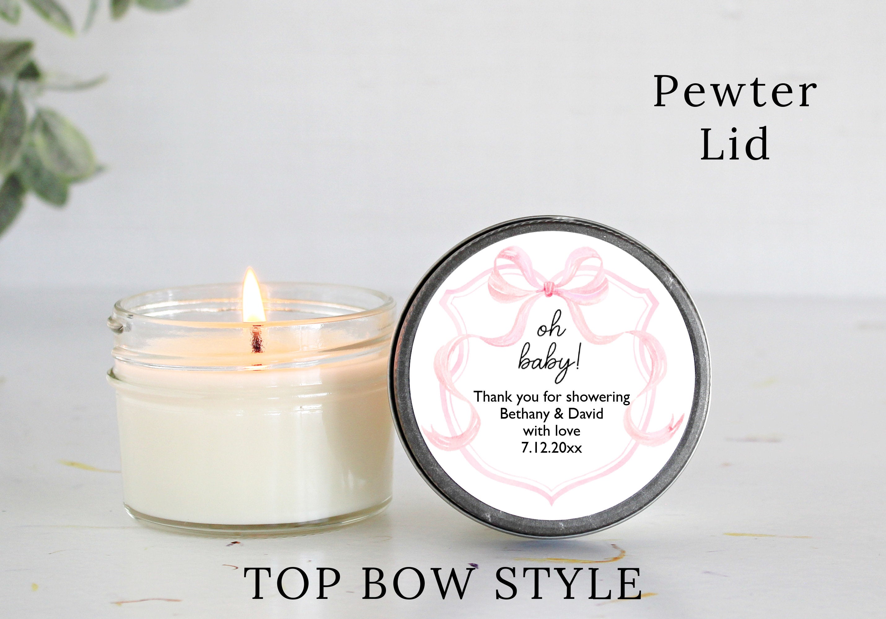 Pink Bow Baby Shower Favors