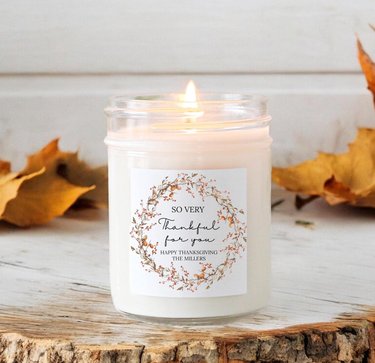 Happy Thanksgiving Candle
