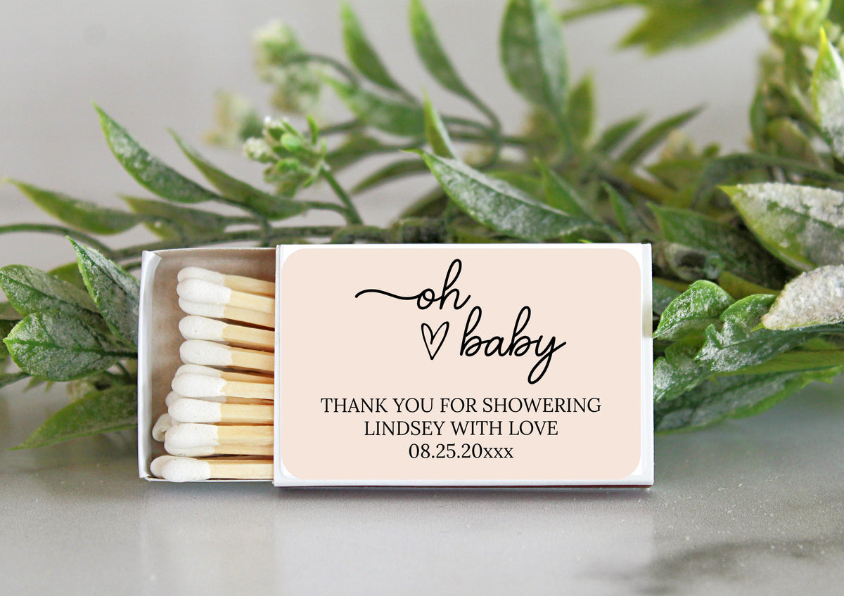 BULK Baby Shower Matches / SET OF 10 / Custom Matches / Baby Shower Favors / Personalized Shower Favors / Custom Party Favors / Unique Favor