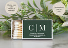 Personalized Wedding Matchbox Favors: Elegant Monogram, Custom Colors (Set of 10)