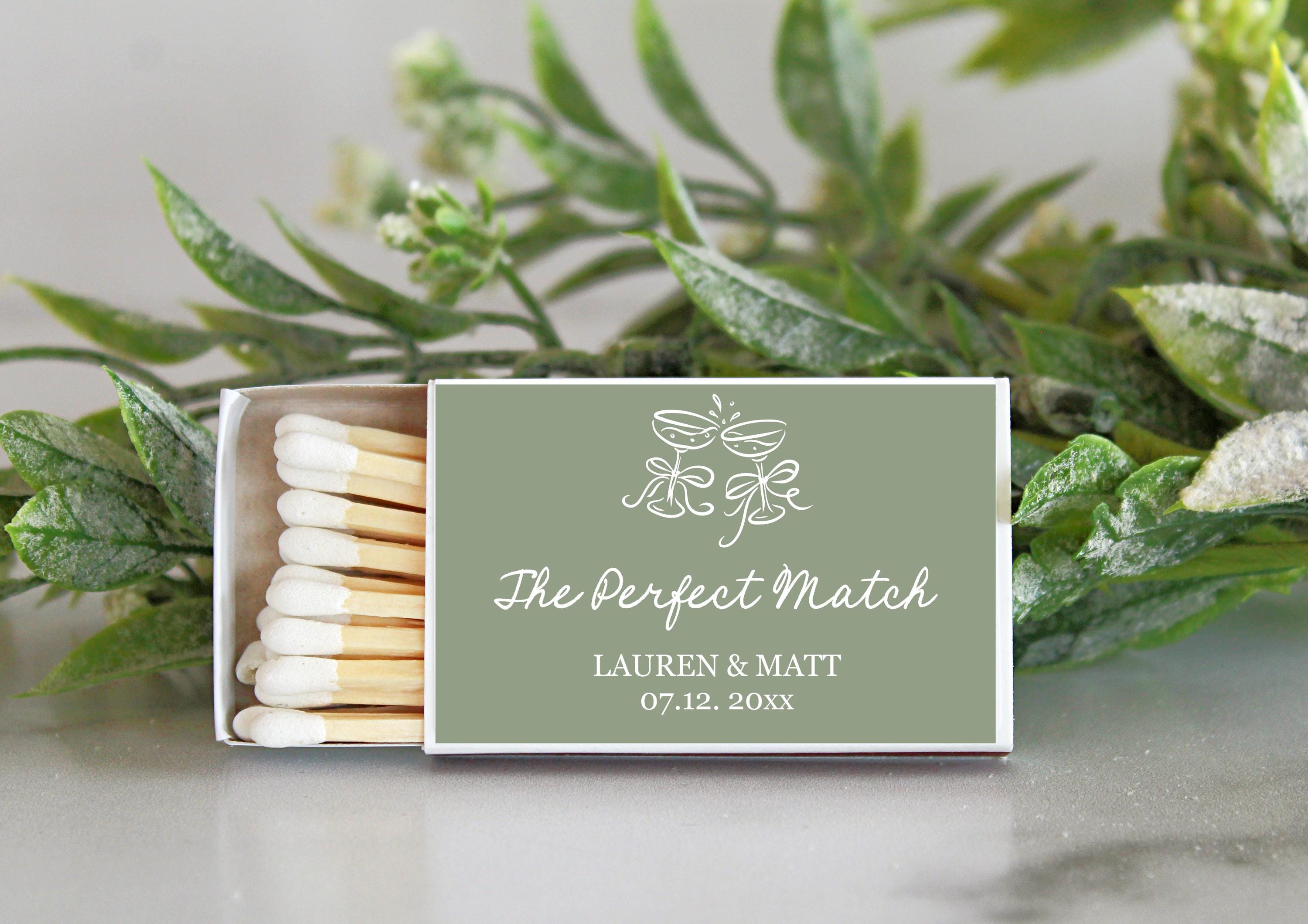 Custom Champagne Matchboxes – Wedding Favors, Bachelorette Party, Personalized Matches, Bridal Shower, Rehearsal Dinner, Engagement Gift