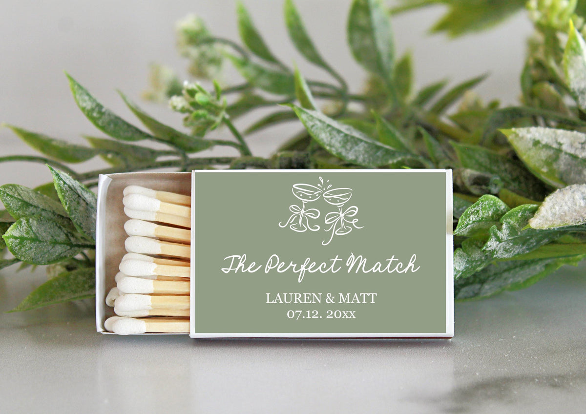 Custom Champagne Matchboxes – Wedding Favors, Bachelorette Party, Personalized Matches, Bridal Shower, Rehearsal Dinner, Engagement Gift