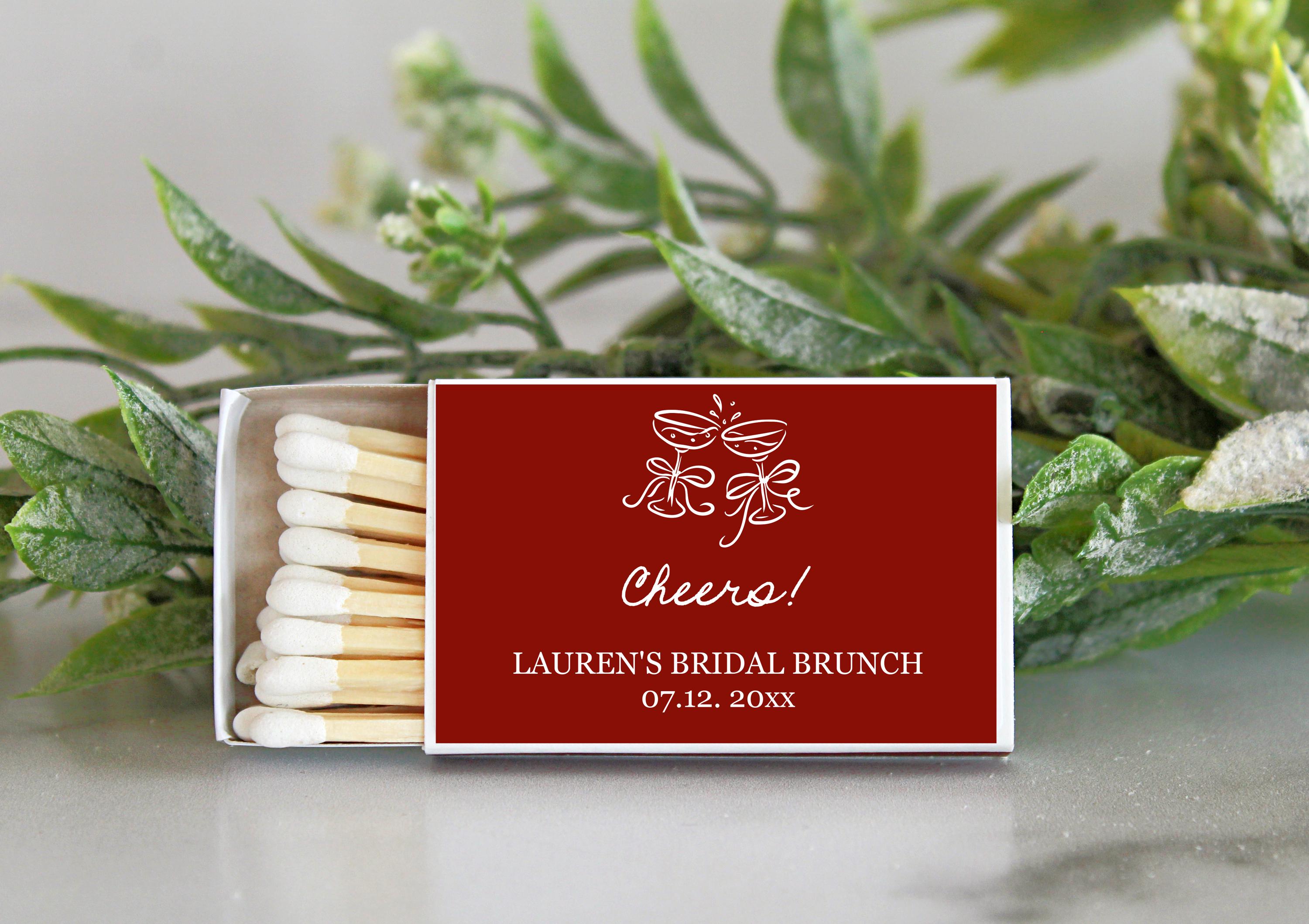 Custom Champagne Matchboxes – Wedding Favors, Bachelorette Party, Personalized Matches, Bridal Shower, Rehearsal Dinner, Engagement Gift