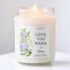 Personalized Floral Soy Candle: Love You Nana Gift
