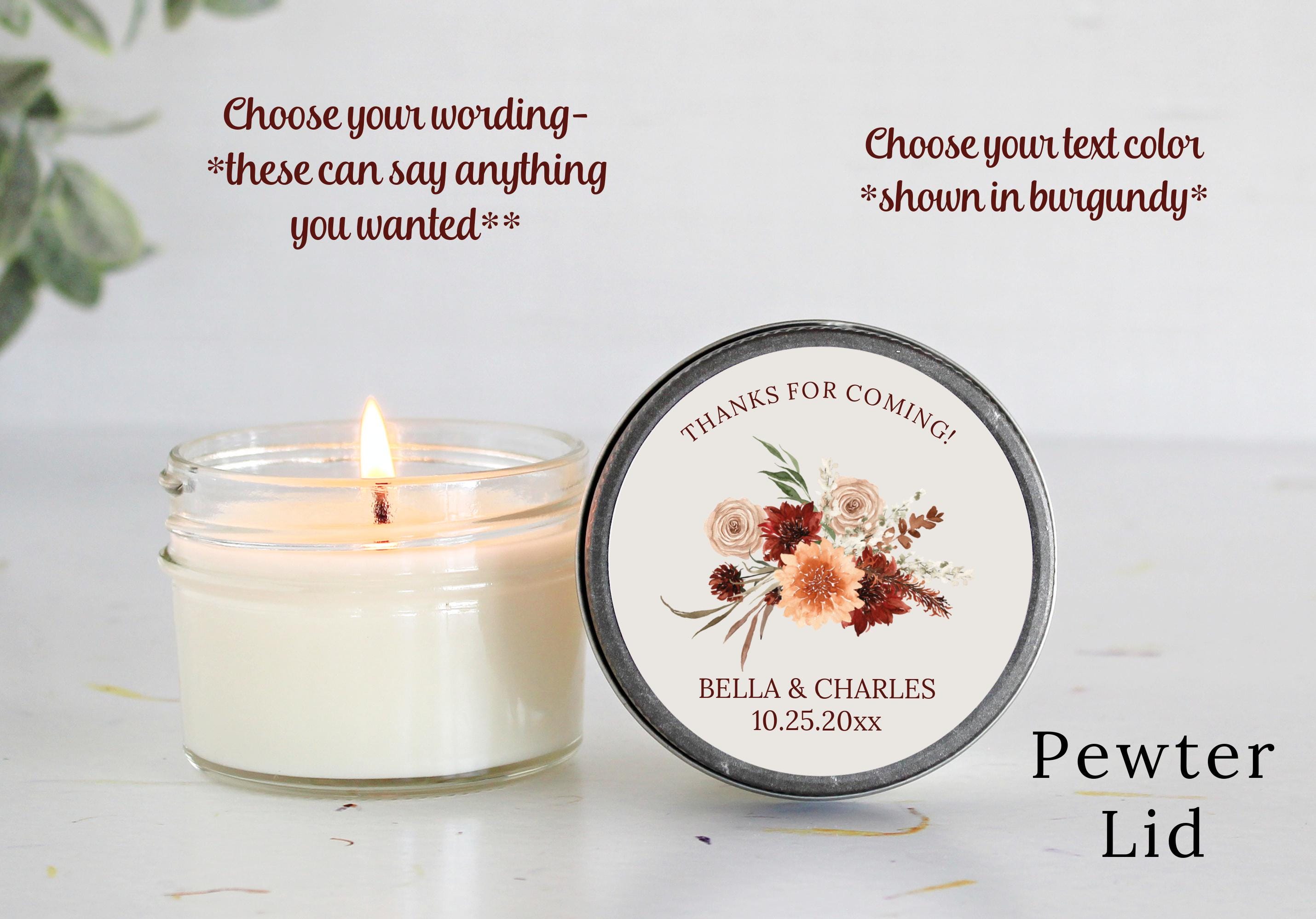 Autumn Wildflower Bridal Shower Candle Favors