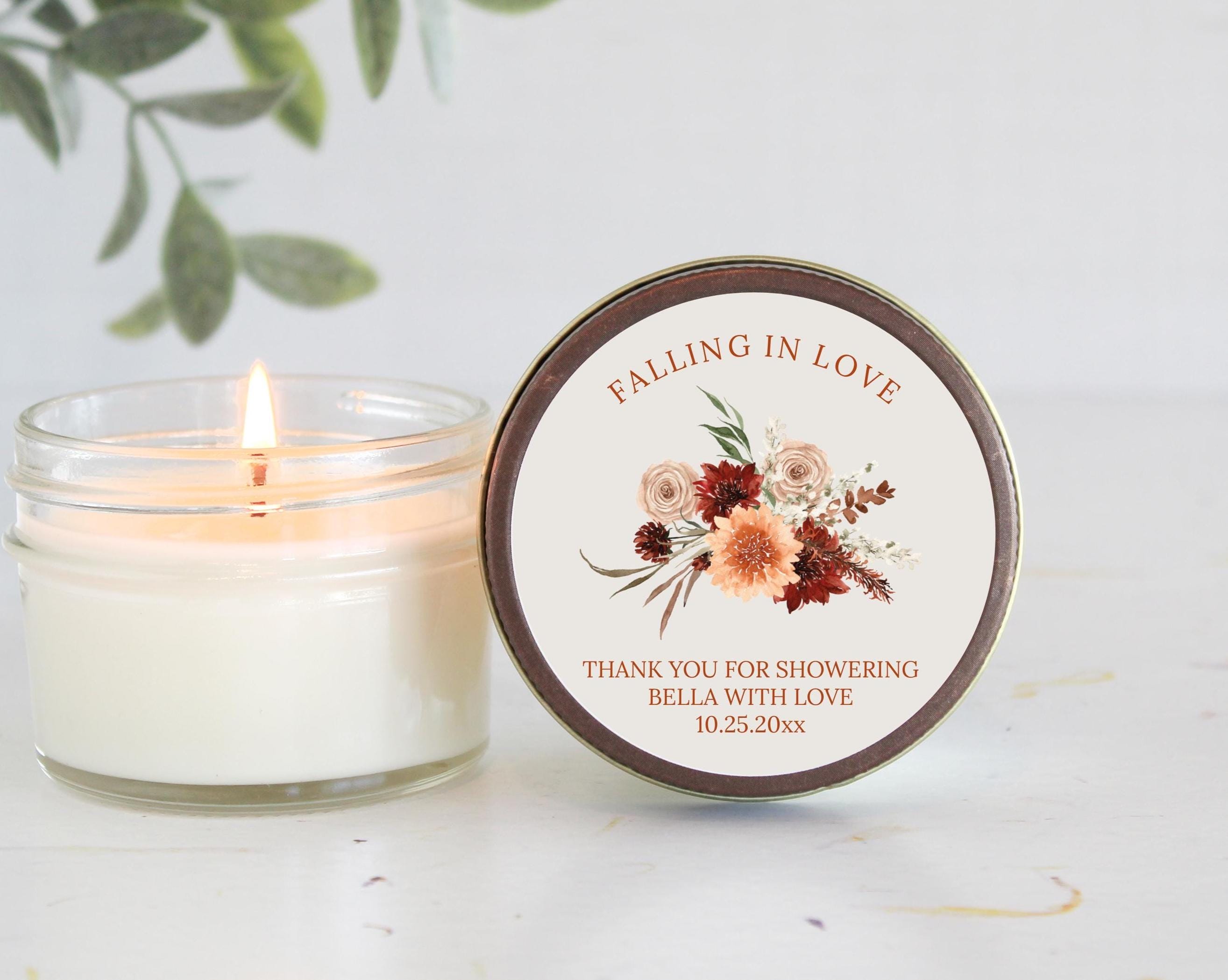 Autumn Wildflower Bridal Shower Candle Favors