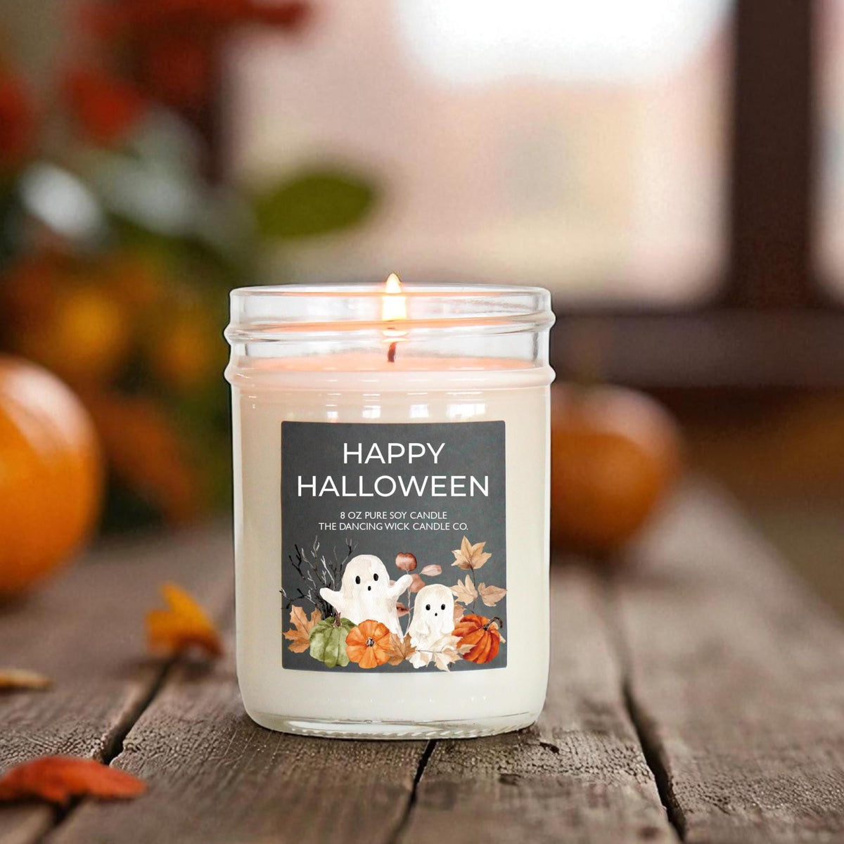 Happy Halloween Ghost Candle