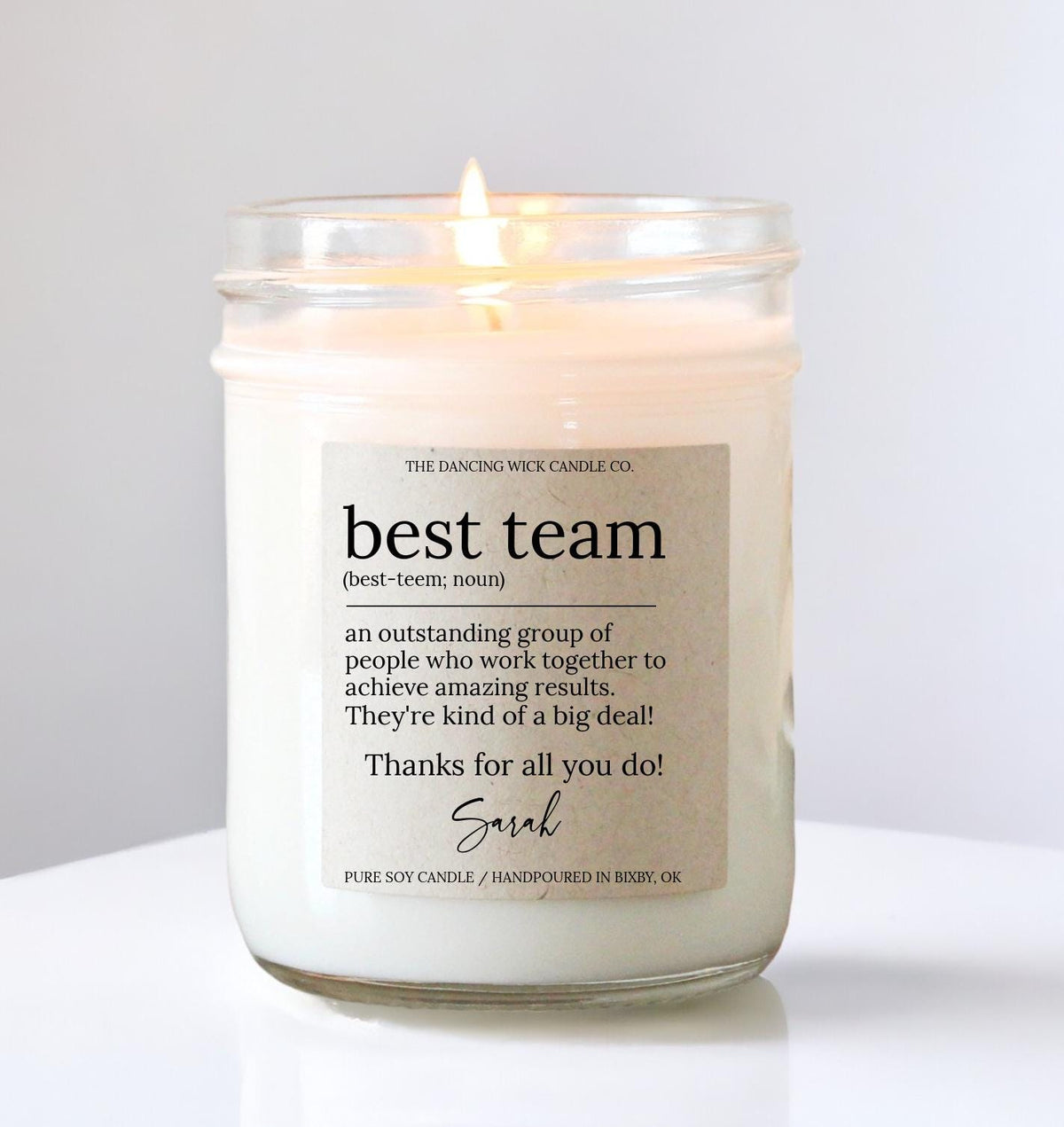 Best Team Personalized Candle