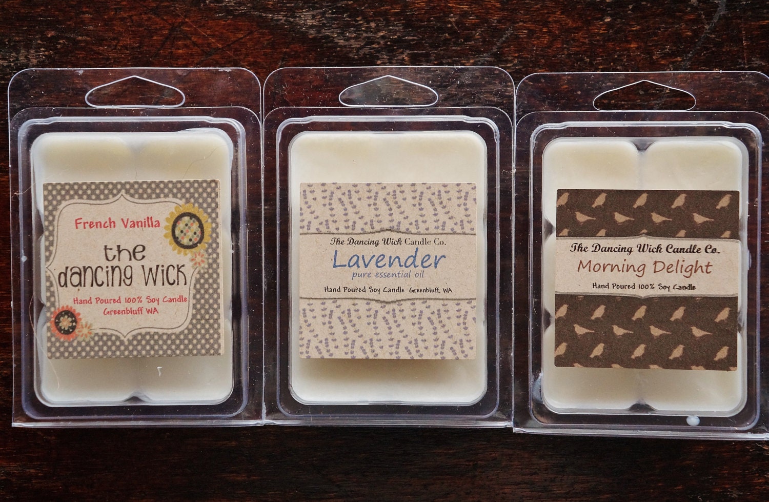 Soy Wax Melts//Choose Your Scent//Soy Wax Tarts//Clamshell Melts//100% Soy Wax Melt//6 pack/ Hand Poured