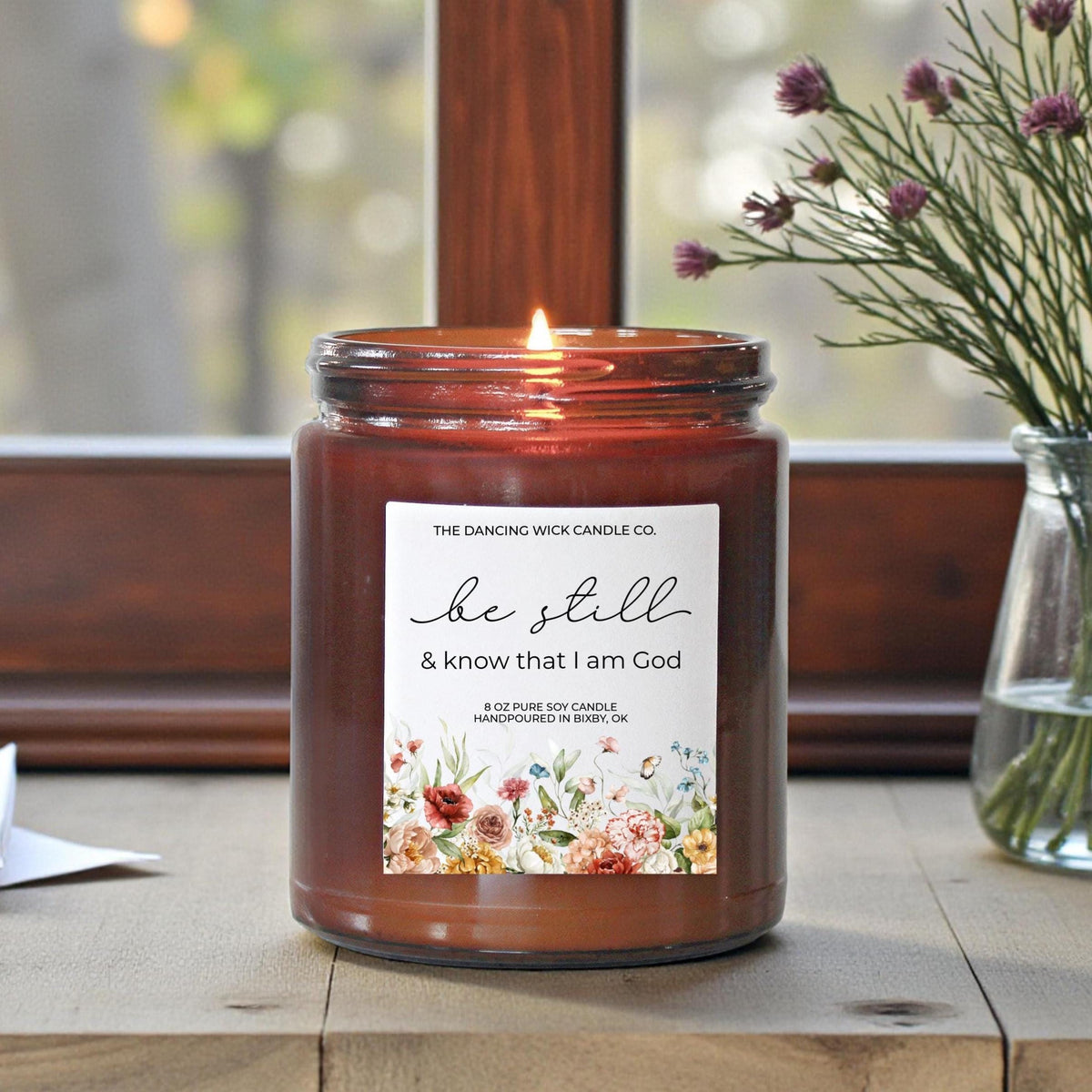 Be Still & Know That I Am God Candle Amber