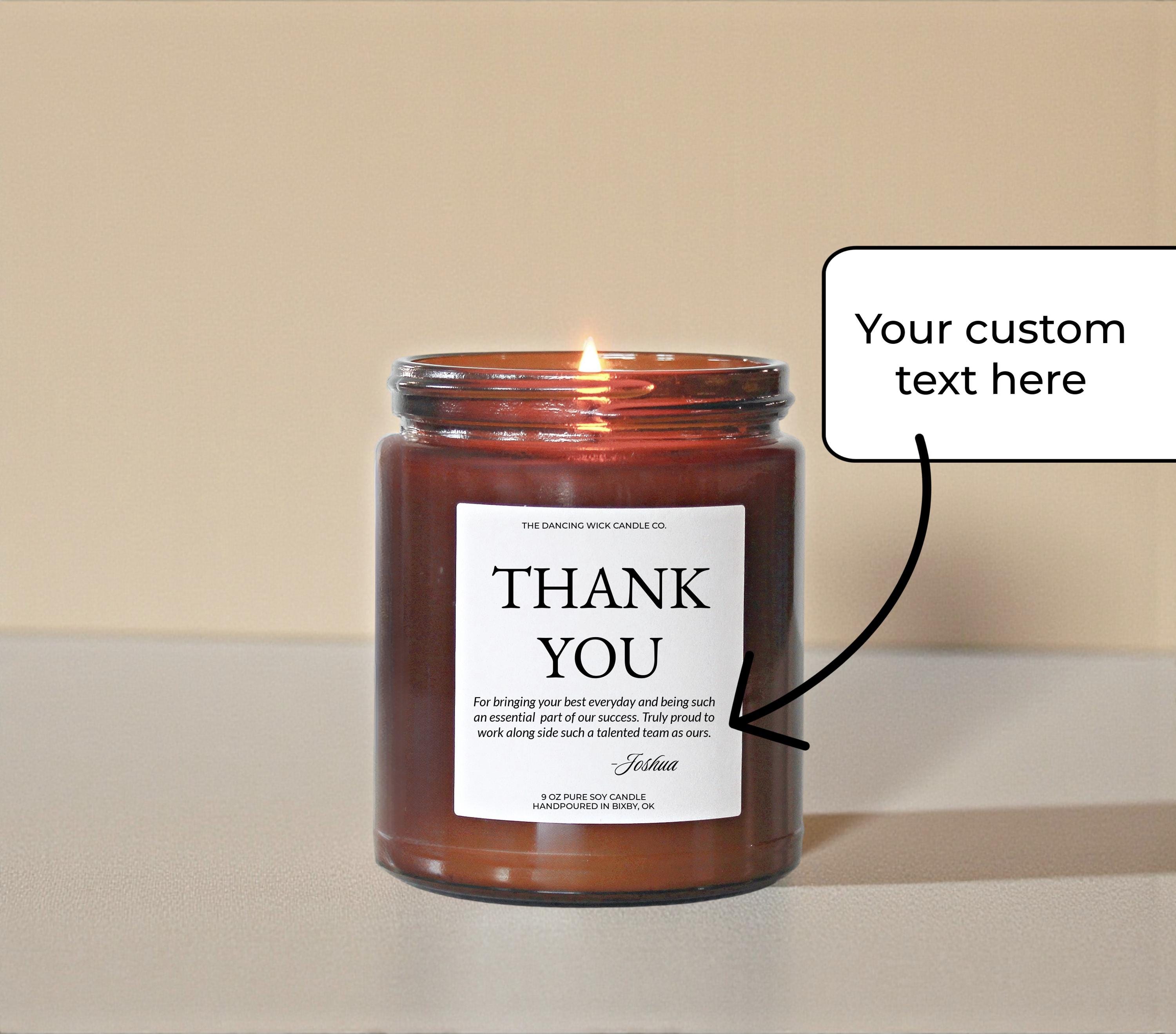 Employee Appreciation Gifts Bulk, Custom Thank You Candle for Coworkers
