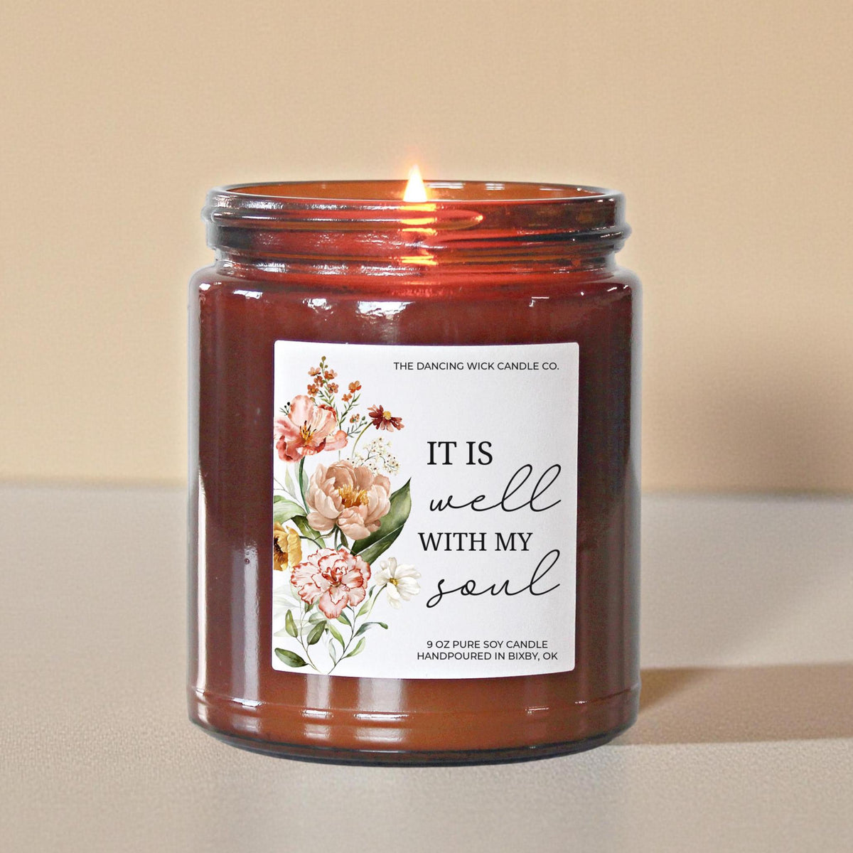 It Is Well With My Soul Candle Amber