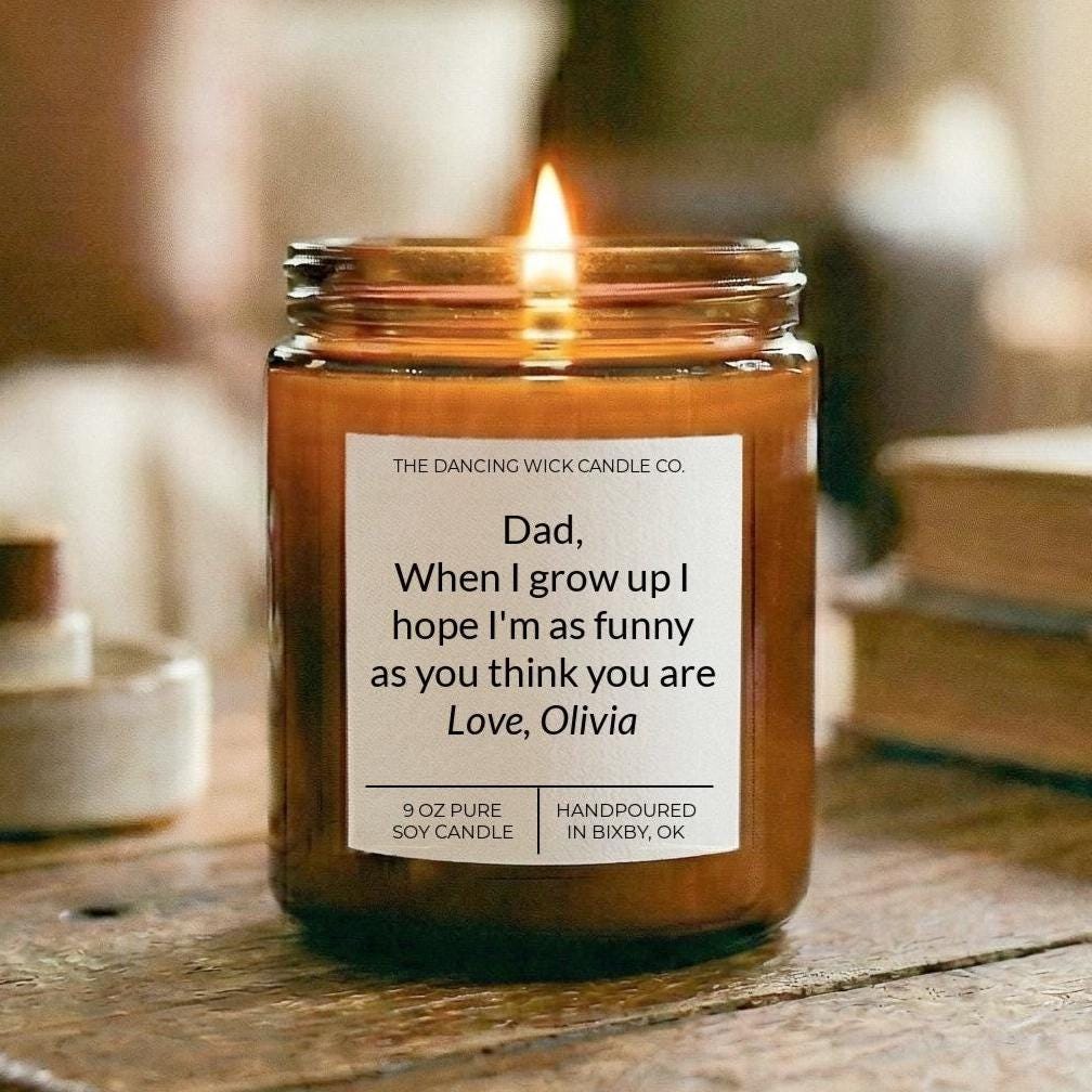 When I Grow Up (Funny Dad) Amber Candle