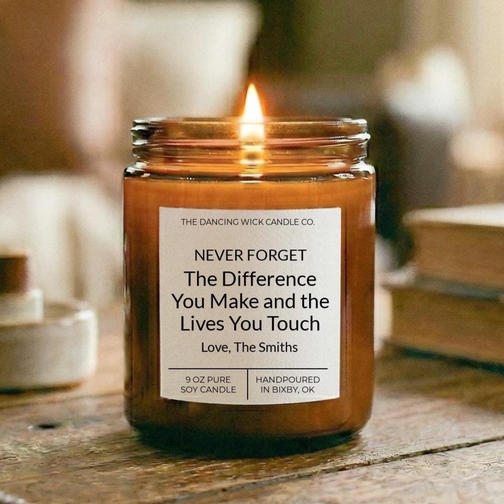 Never Forget the Difference You Make Amber Candle