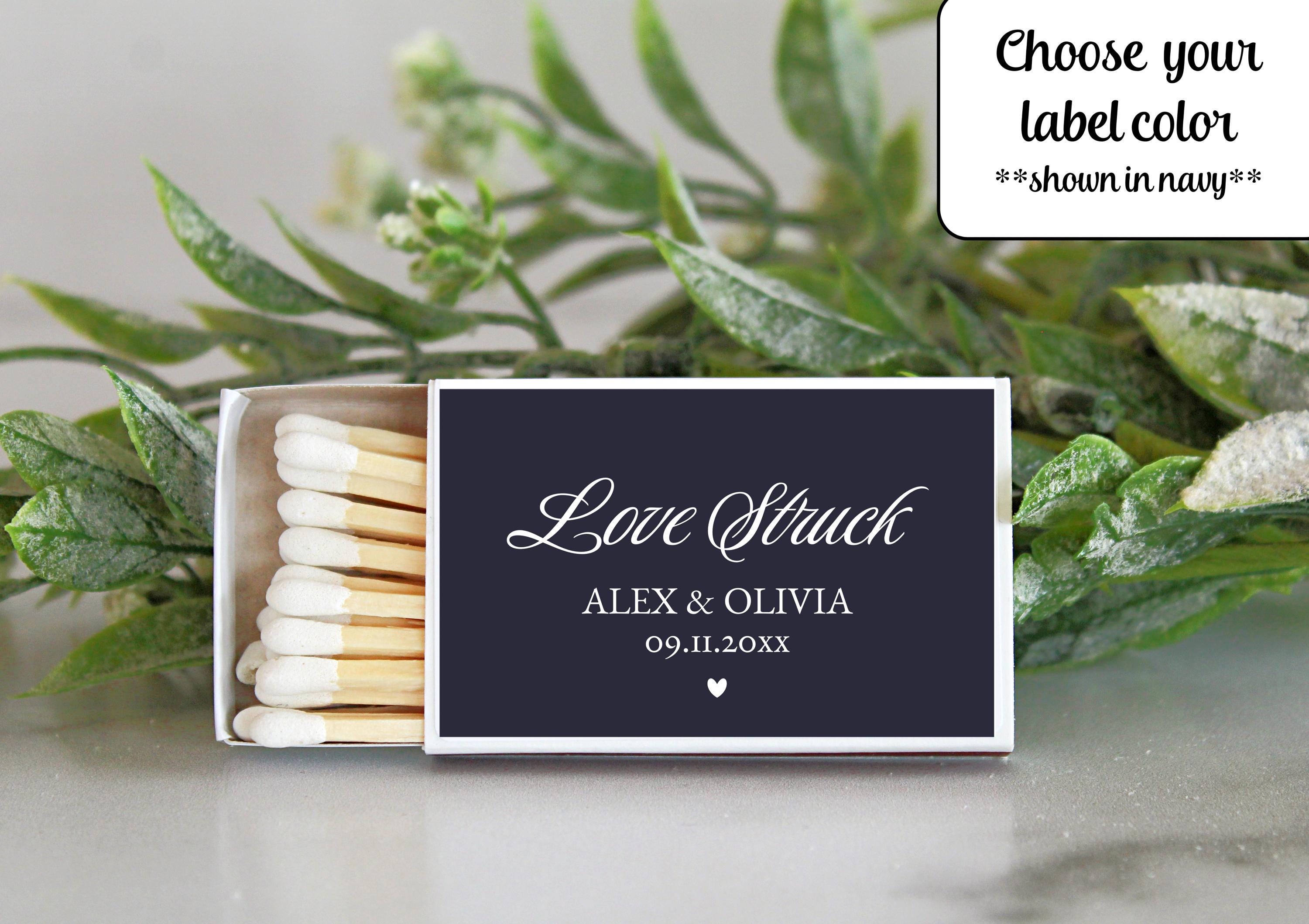 Wedding Personalized Match Boxes / Bulk Set of 10 / Bridal Shower Favors For Guests / Reception Favors / Engagement Party Favors Anniversary
