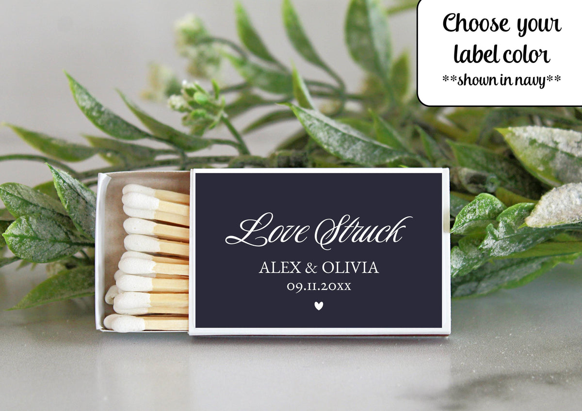 Wedding Personalized Match Boxes / Bulk Set of 10 / Bridal Shower Favors For Guests / Reception Favors / Engagement Party Favors Anniversary