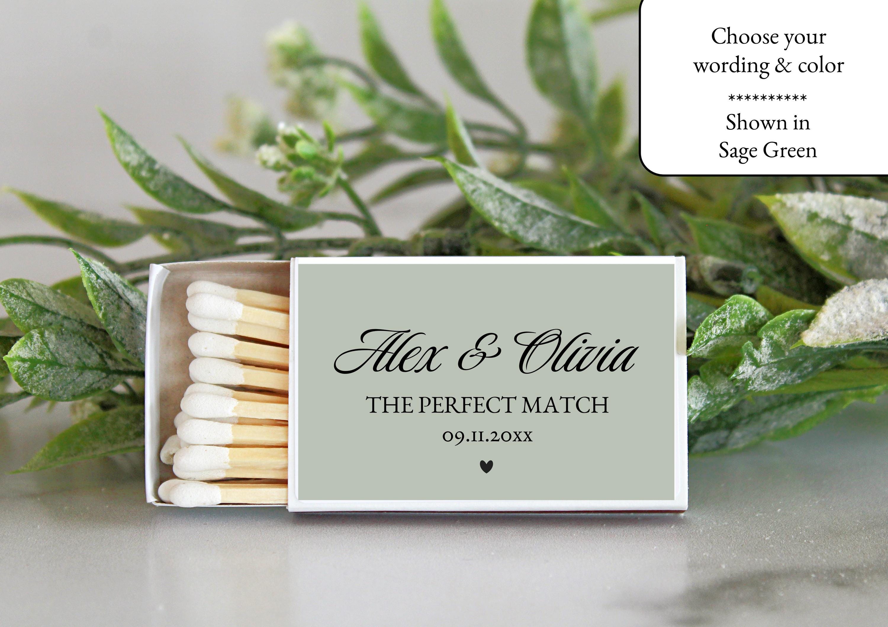 Wedding Personalized Match Boxes / Bulk Set of 10 / Bridal Shower Favors For Guests / Reception Favors / Engagement Party Favors Anniversary