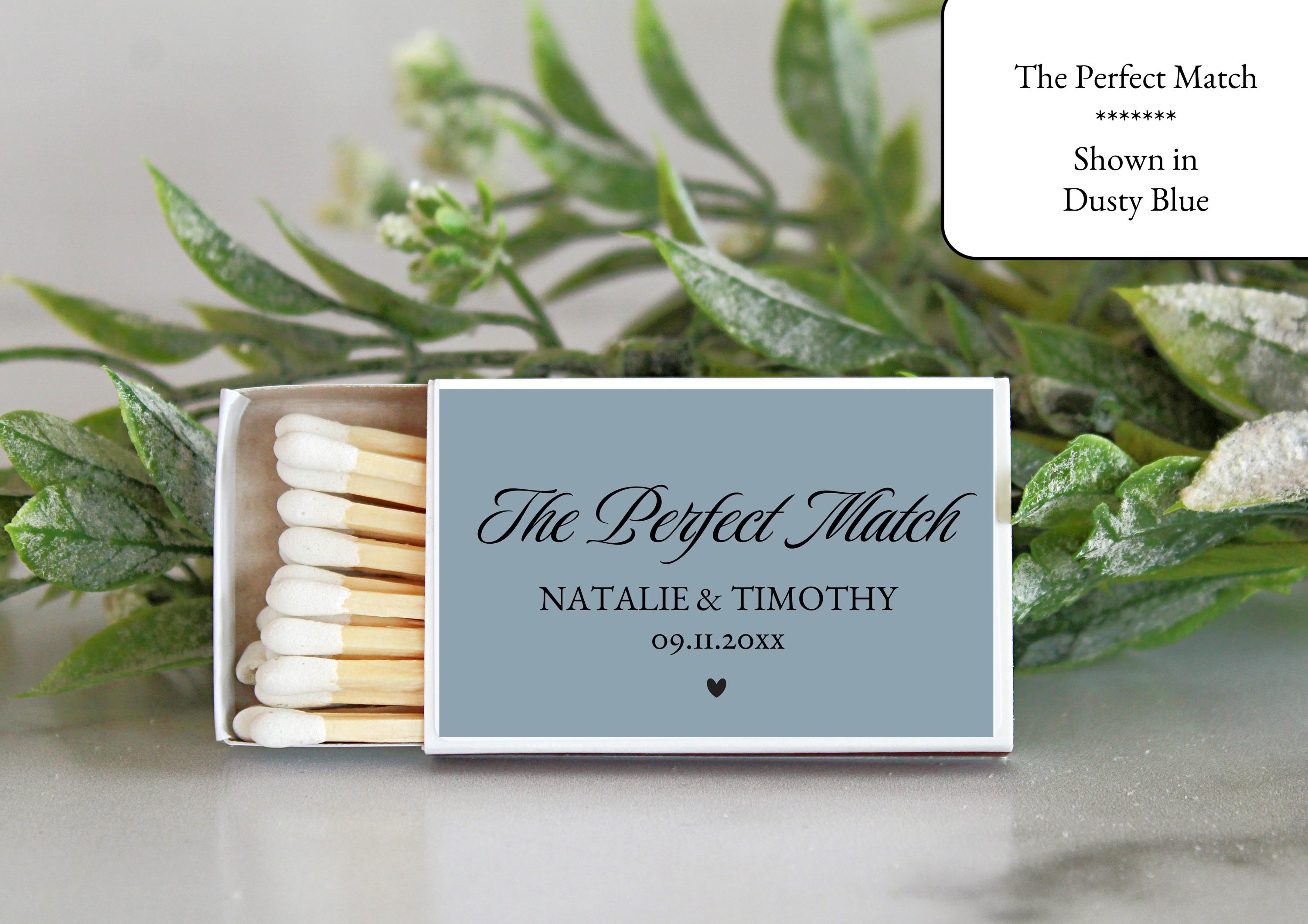 Wedding Personalized Match Boxes / Bulk Set of 10 / Bridal Shower Favors For Guests / Reception Favors / Engagement Party Favors Anniversary