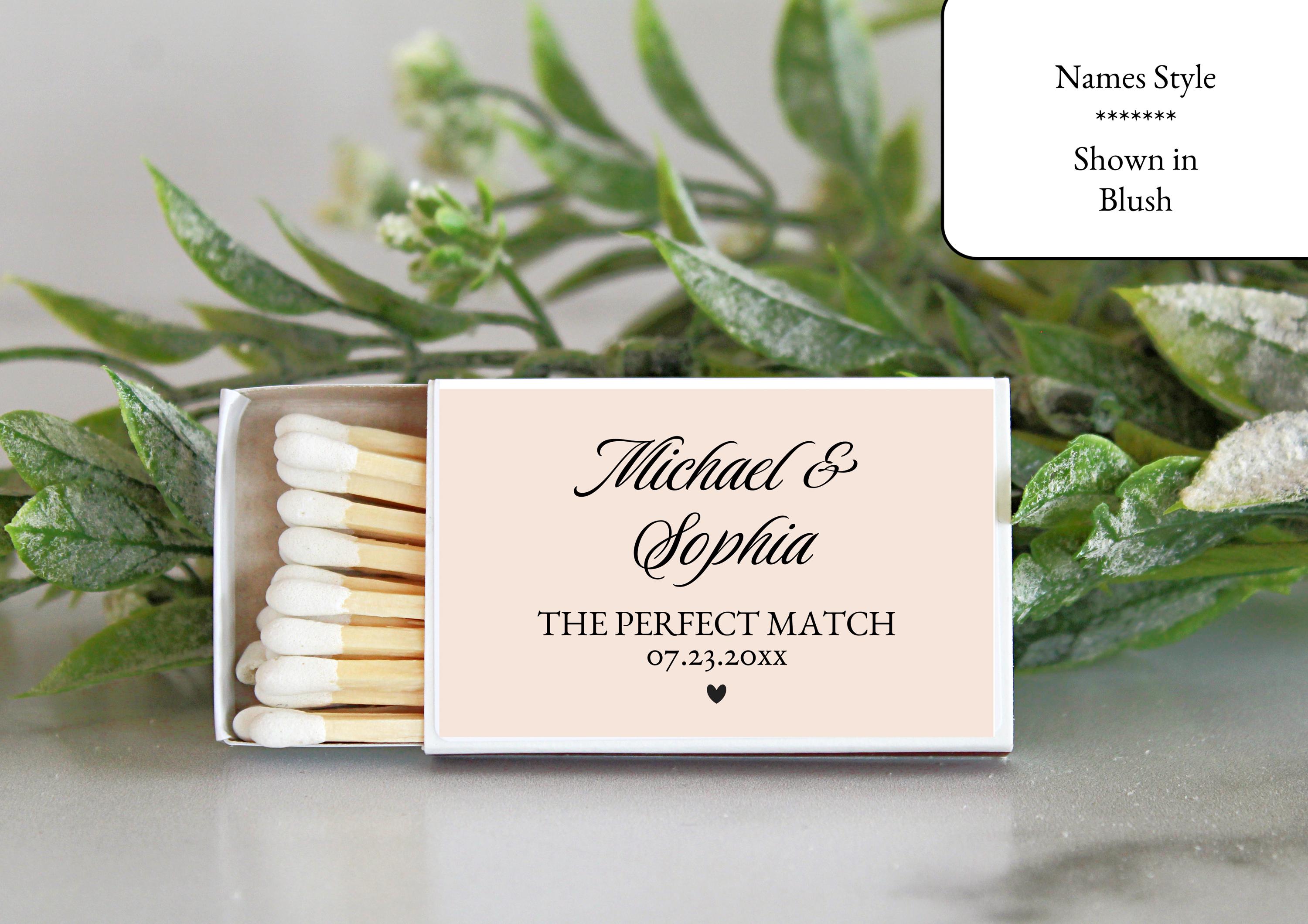 Wedding Personalized Match Boxes / Bulk Set of 10 / Bridal Shower Favors For Guests / Reception Favors / Engagement Party Favors Anniversary