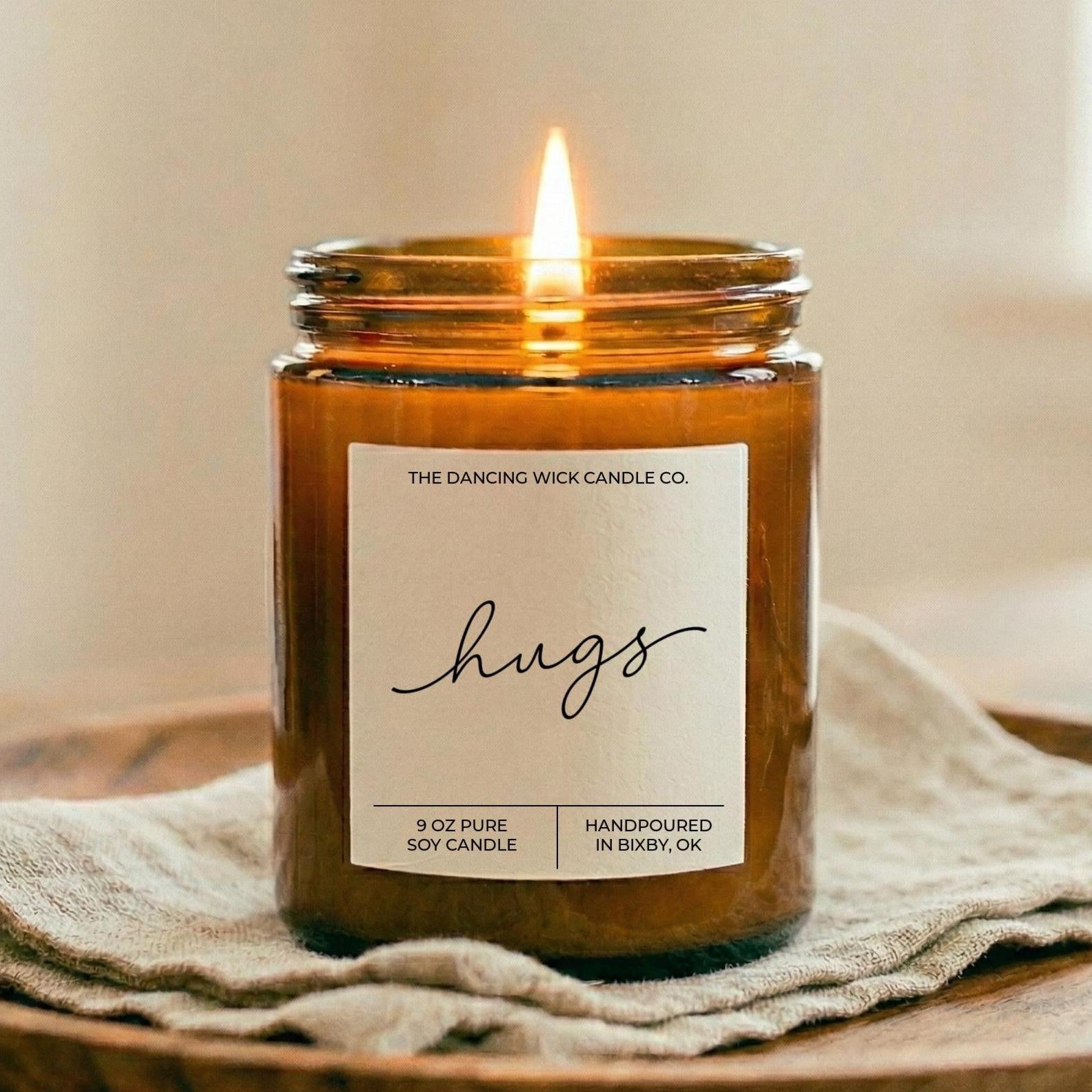 Hugs Candle | Thinking of You Gift | Long Distance Friendship Gift | Sympathy Candle | Get Well Soon Gift | Encouragement Gift