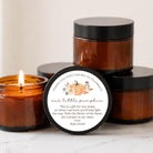 Little Pumpkin Baby Shower Favors | Personalized 1 oz & 2 oz Mini Soy Candles | Brown Glass Jars | Scent of Choice | Sets of 10 Bulk