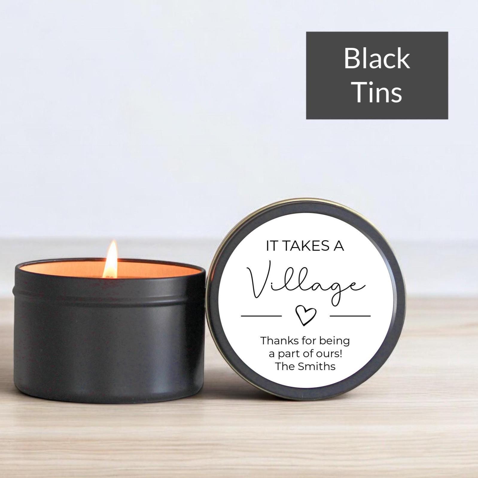 It Takes a Village Candle Favors Tins - The Dancing Wick