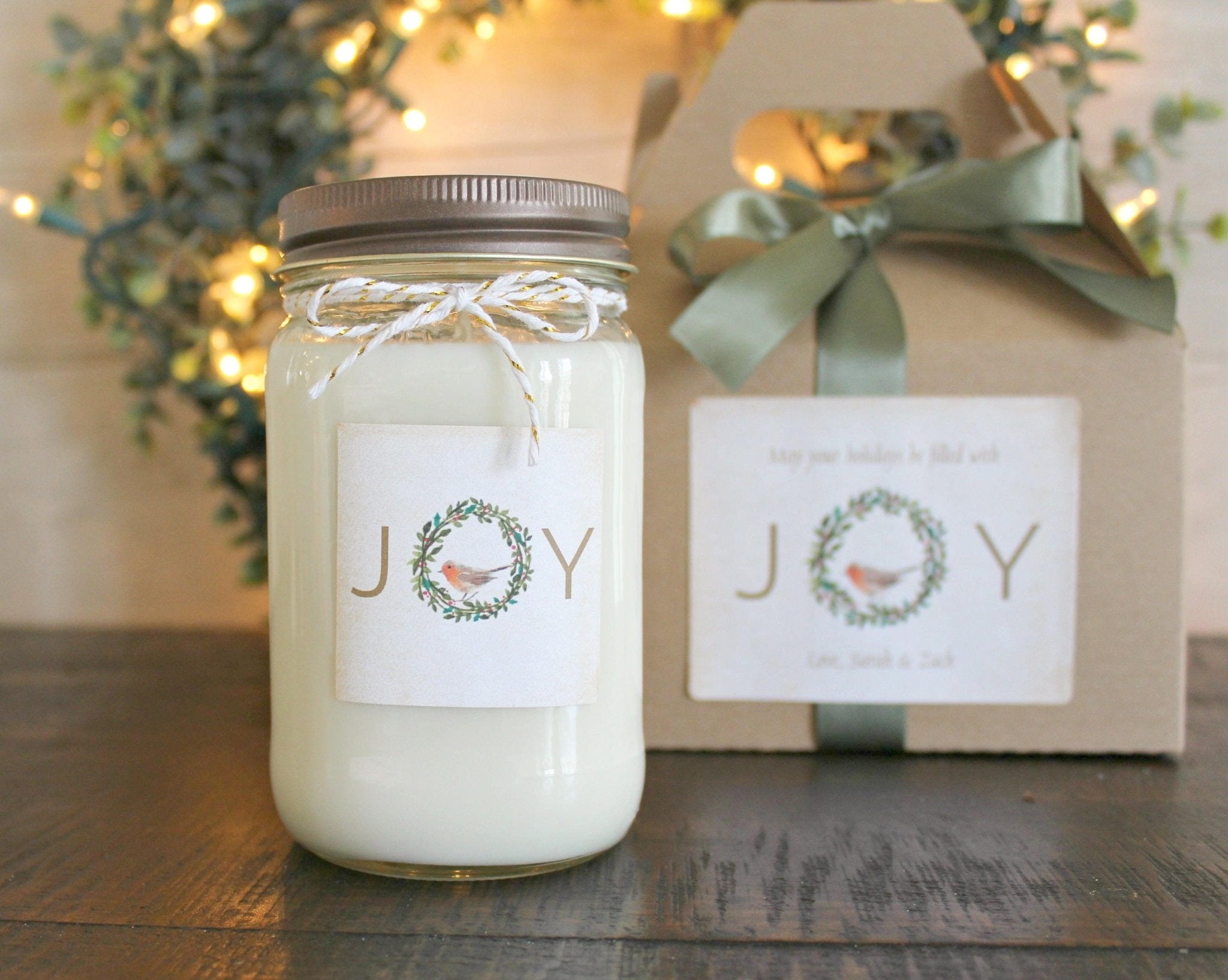 Joy Christmas Candle - The Dancing Wick