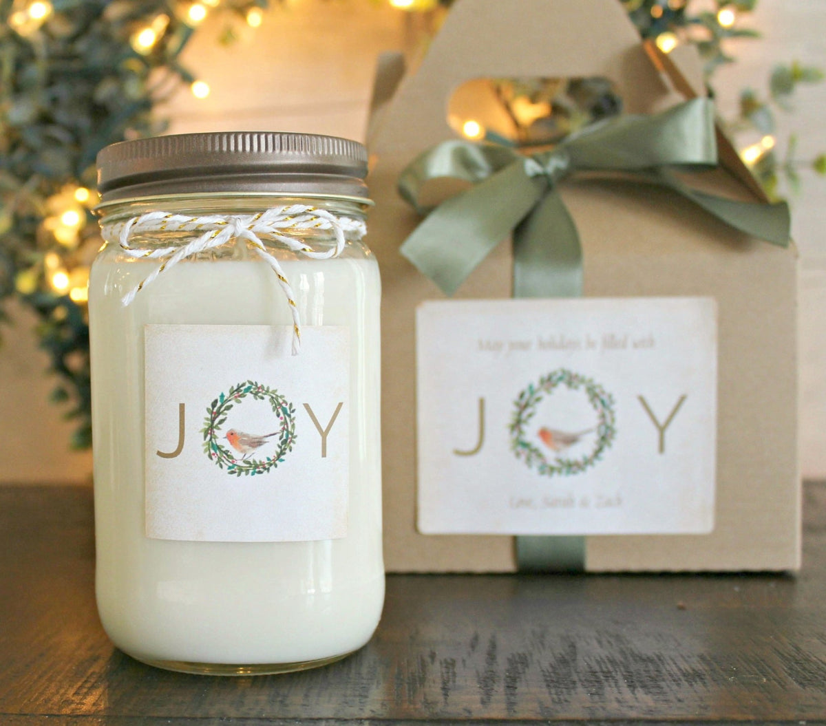 Joy Christmas Candle - The Dancing Wick