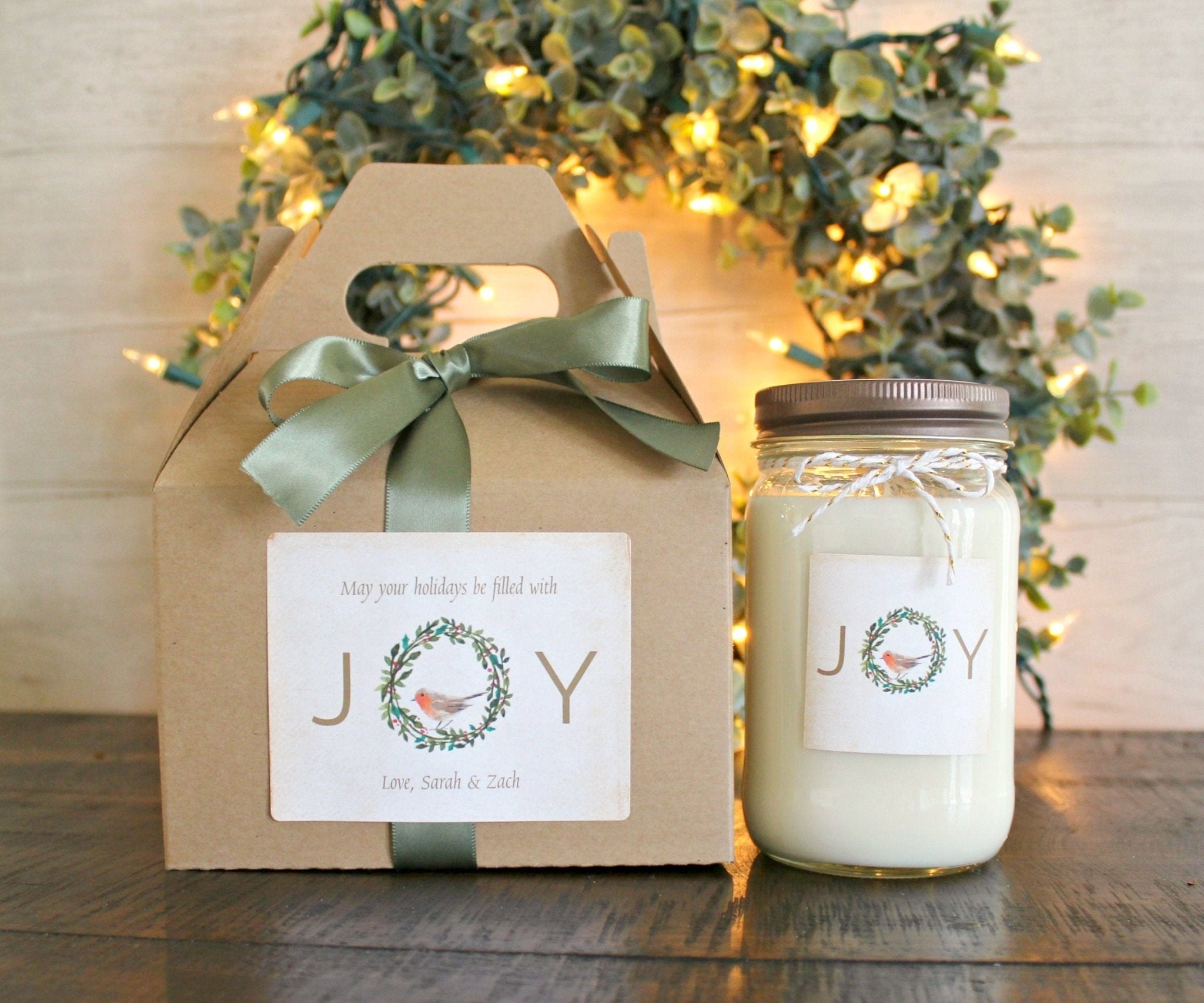 Joy Christmas Candle - The Dancing Wick