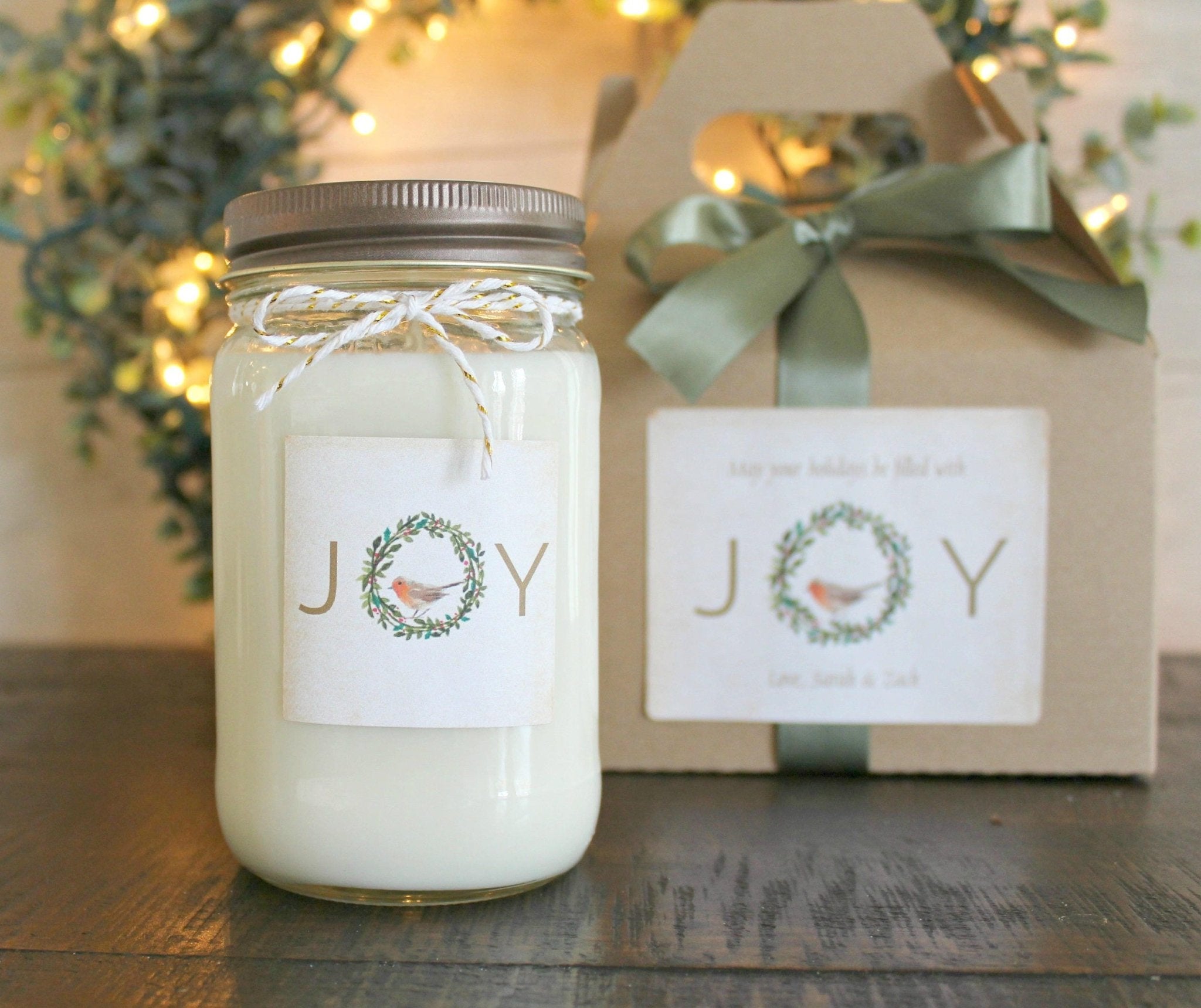 Joy Christmas Candle - The Dancing Wick