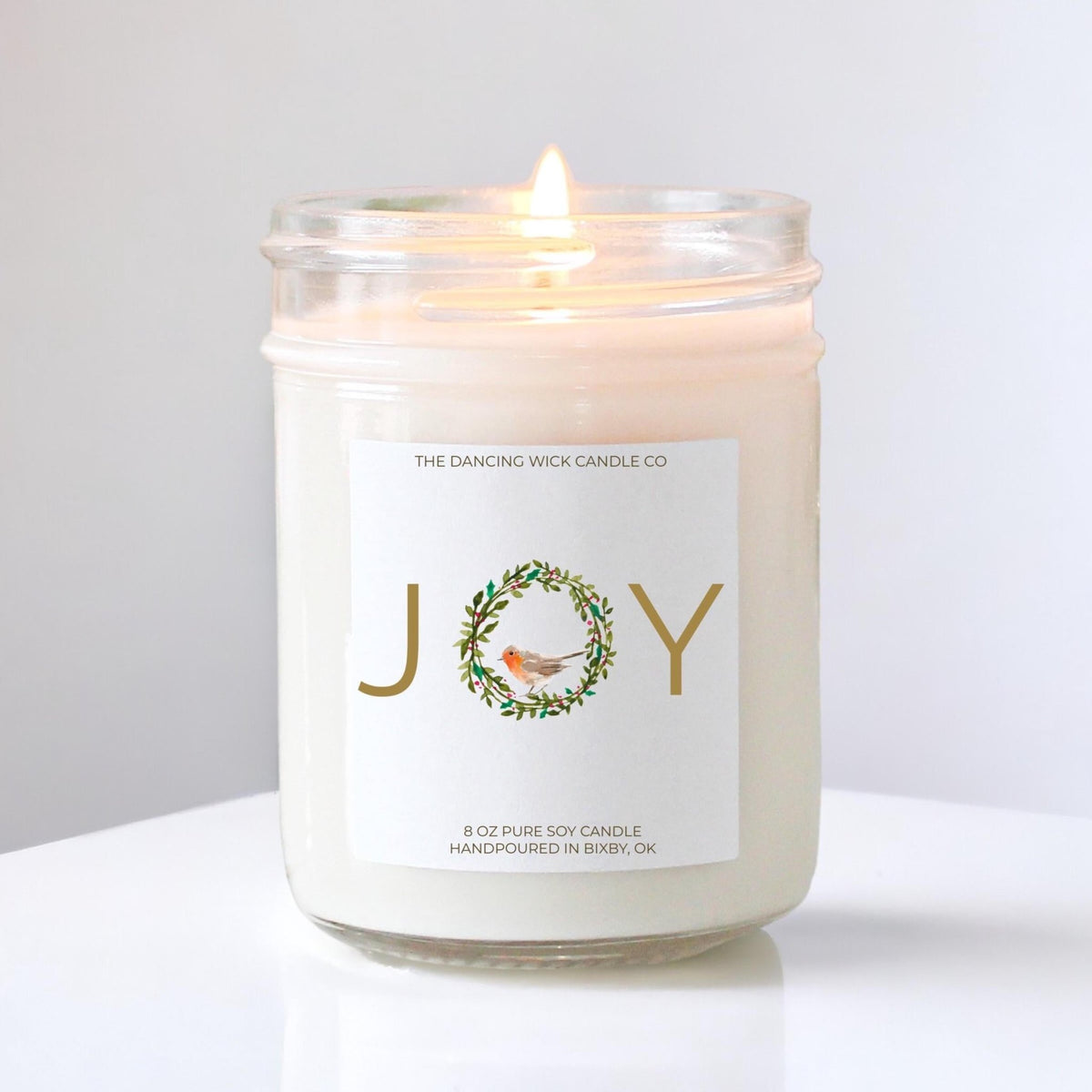 Joy Christmas Candle - The Dancing Wick