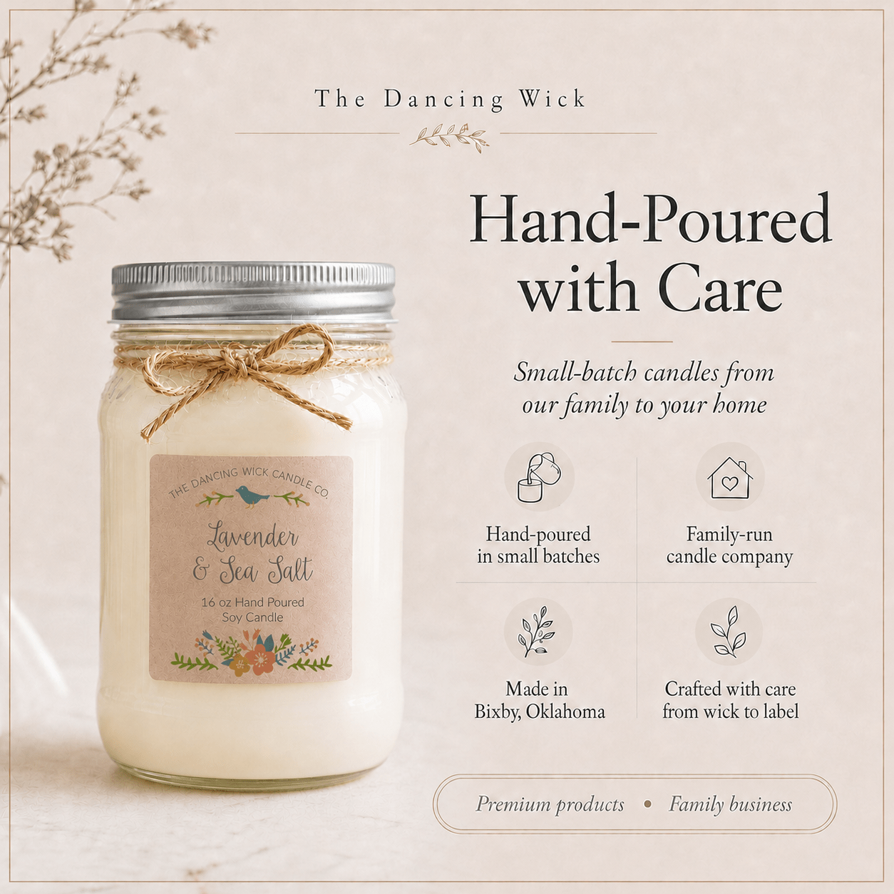 Lavender & Sea Salt - Spring TDW Candle - The Dancing Wick