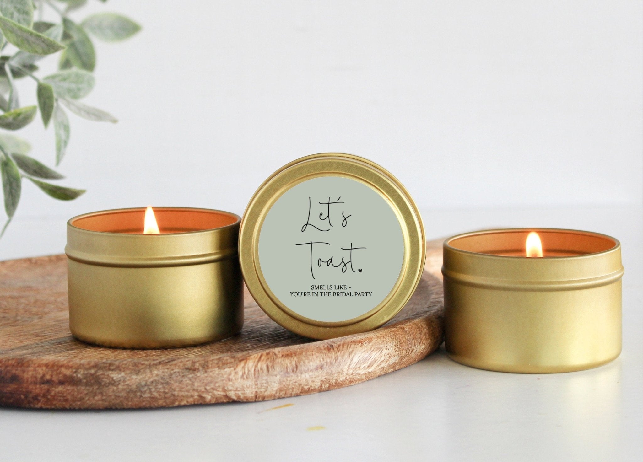 Let's Toast Bridesmaid Tins - The Dancing Wick