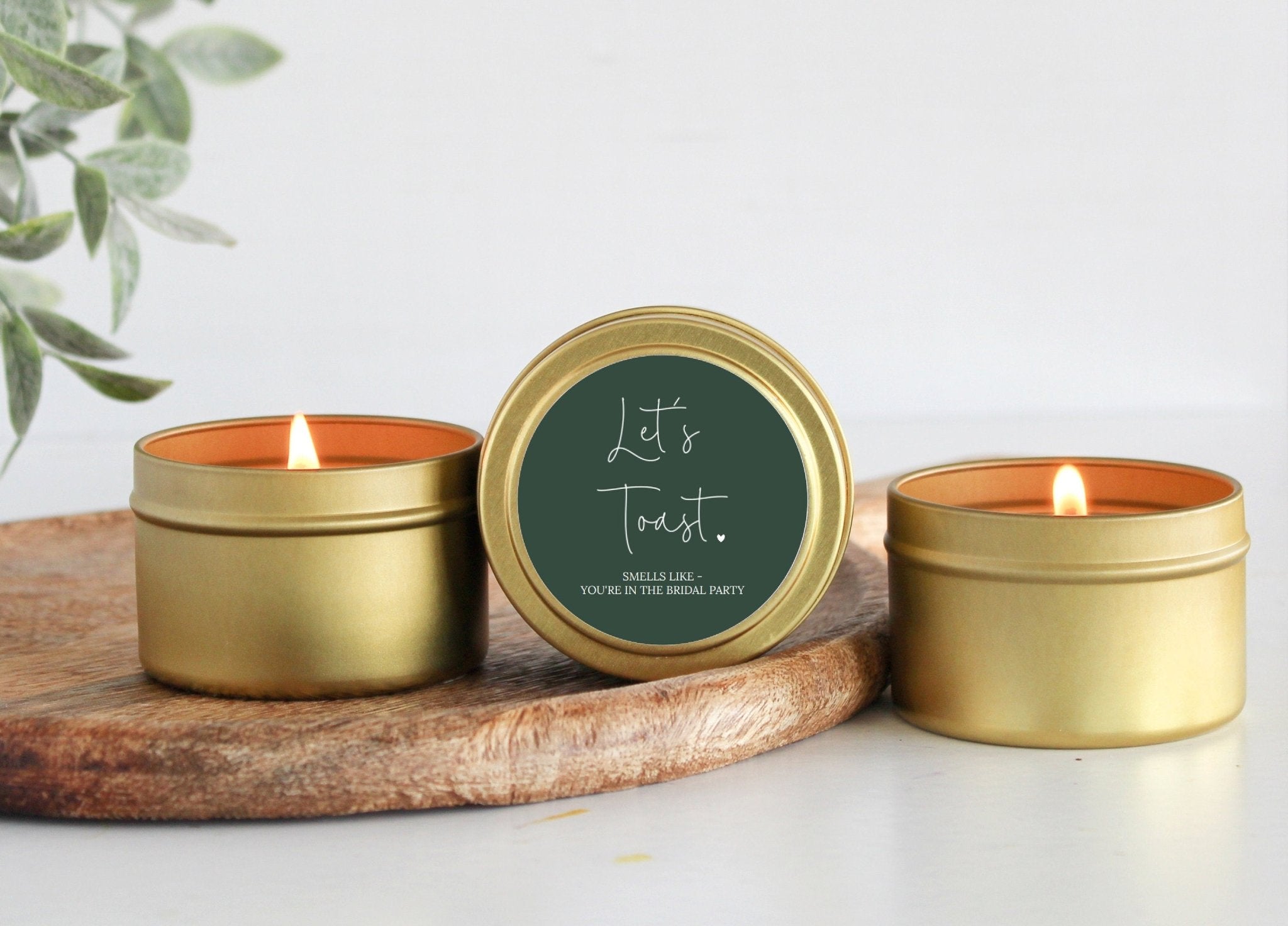 Let's Toast Bridesmaid Tins - The Dancing Wick
