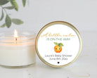 Little Cutie Personalized Baby Shower Favors: 4 oz Soy Candle - The Dancing Wick