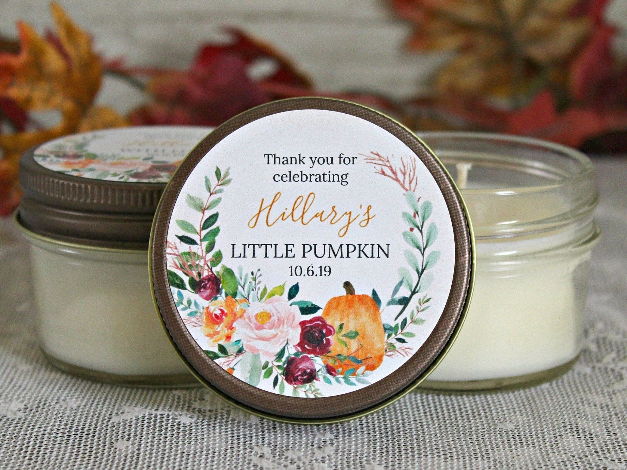 Little Pumpkin Baby Shower Favor - The Dancing Wick