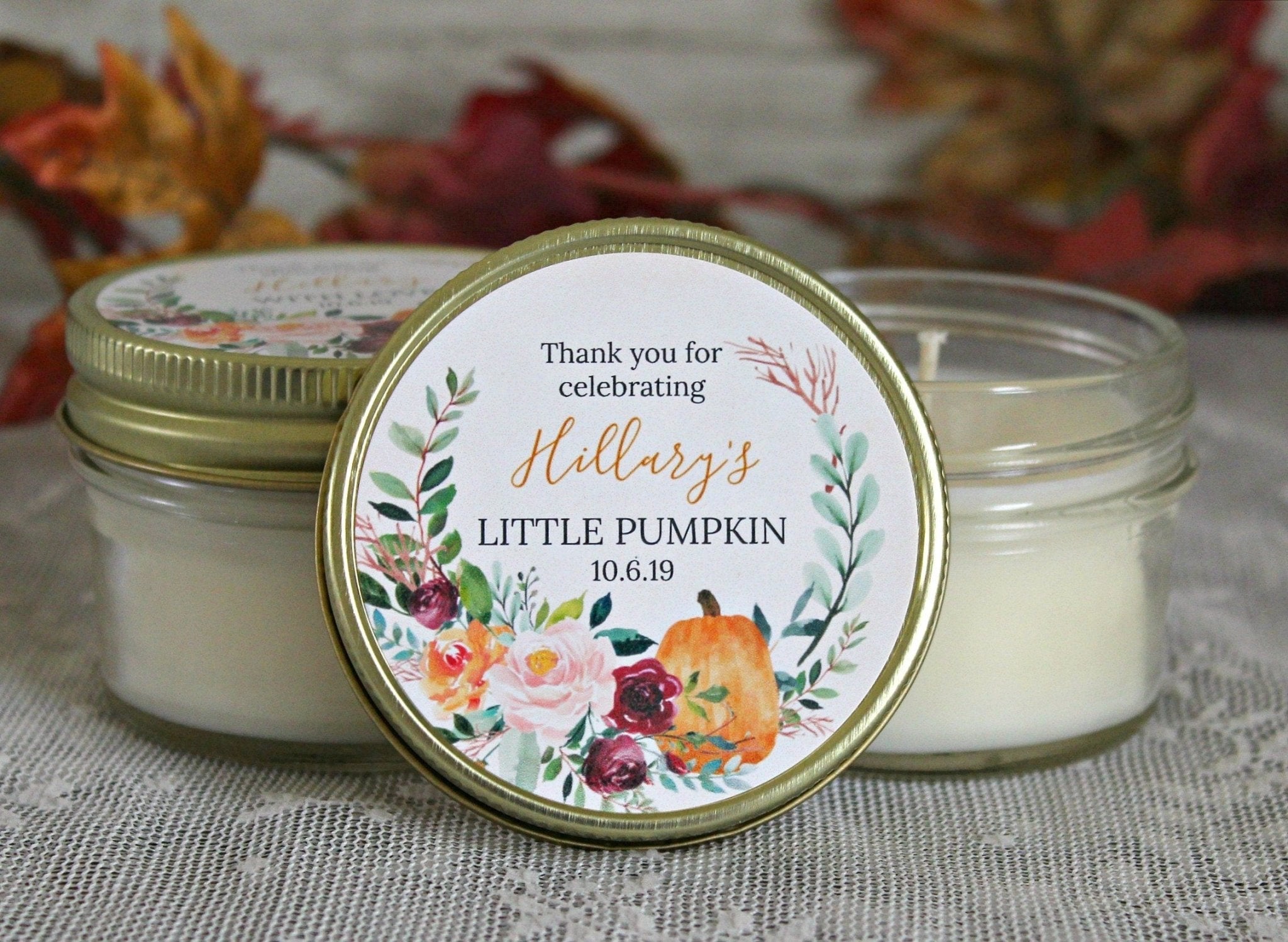 Little Pumpkin Baby Shower Favor - The Dancing Wick