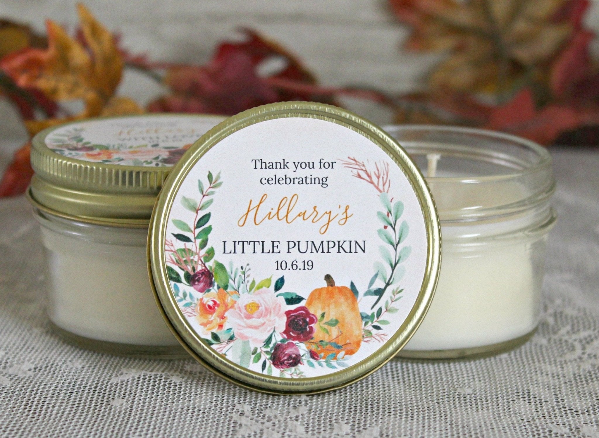 Little Pumpkin Baby Shower Favor - The Dancing Wick
