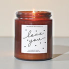 Love You Candle Amber Gift - The Dancing Wick