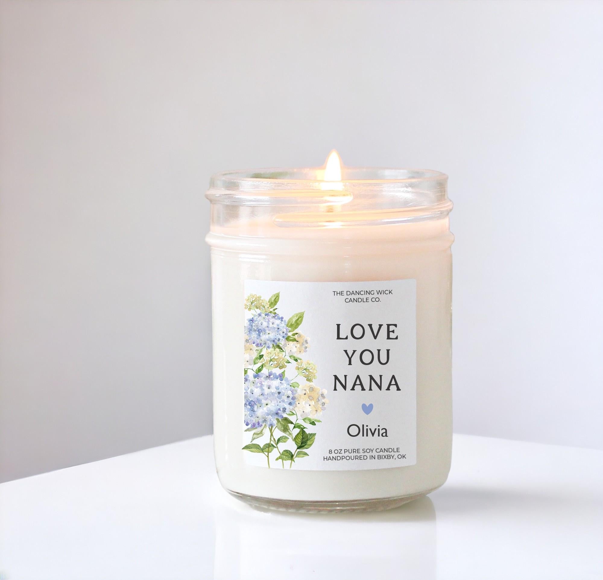 Love You Mom Candle: Personalized Floral Soy Candle - The Dancing Wick