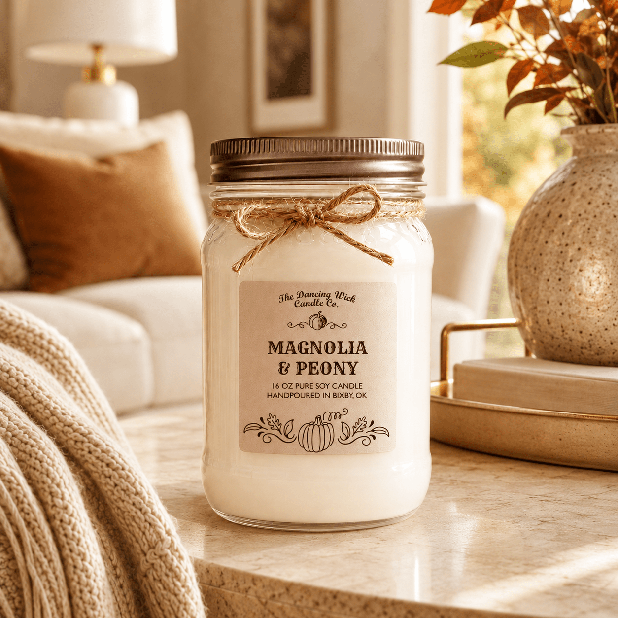 Magnolia & Peony - Fall Candle - The Dancing Wick