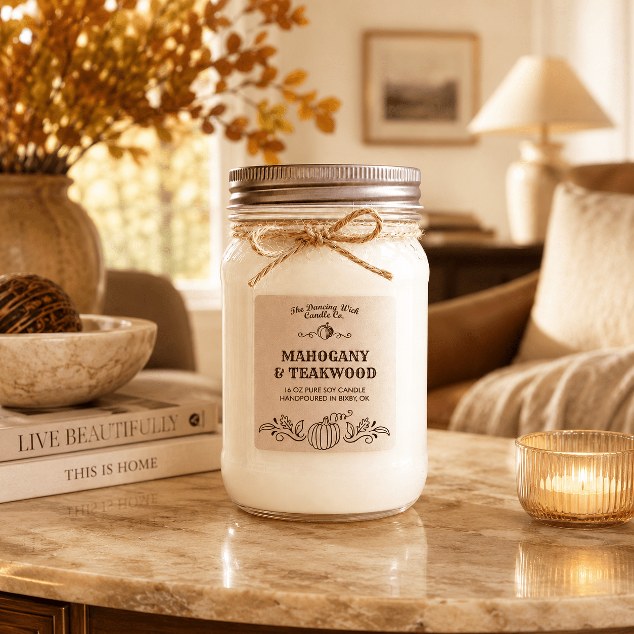 Mahogany & Teakwood - Fall Candle - The Dancing Wick