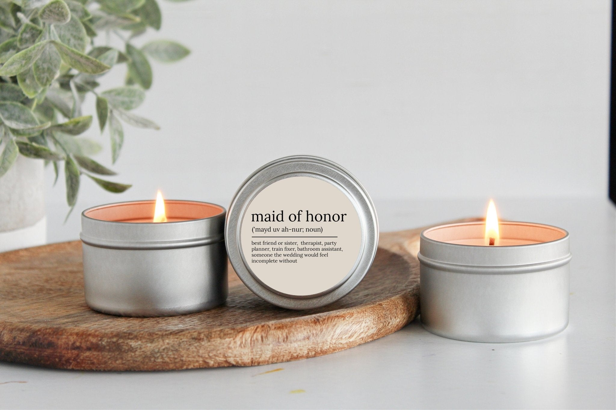Maid of Honor Noun Tins - The Dancing Wick