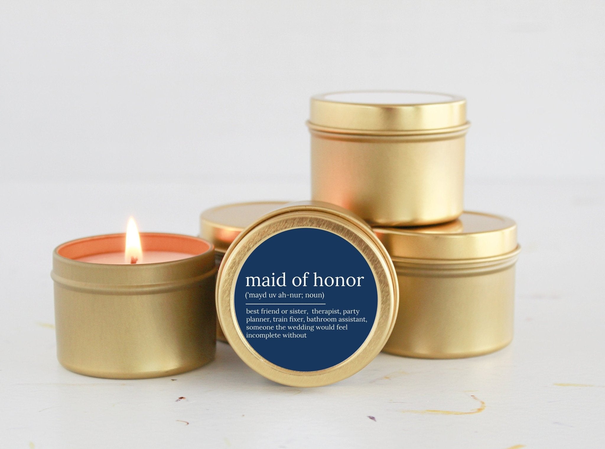 Maid of Honor Noun Tins - The Dancing Wick
