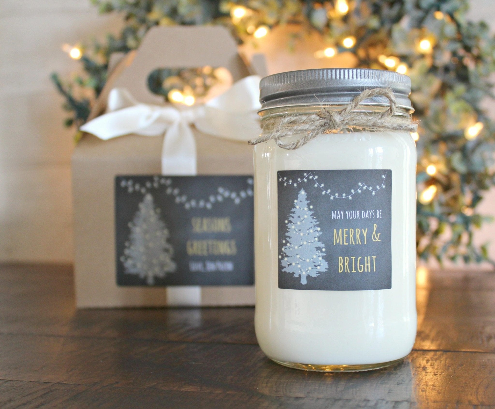May Your Days Be Merry and Bright Candle - The Dancing Wick
