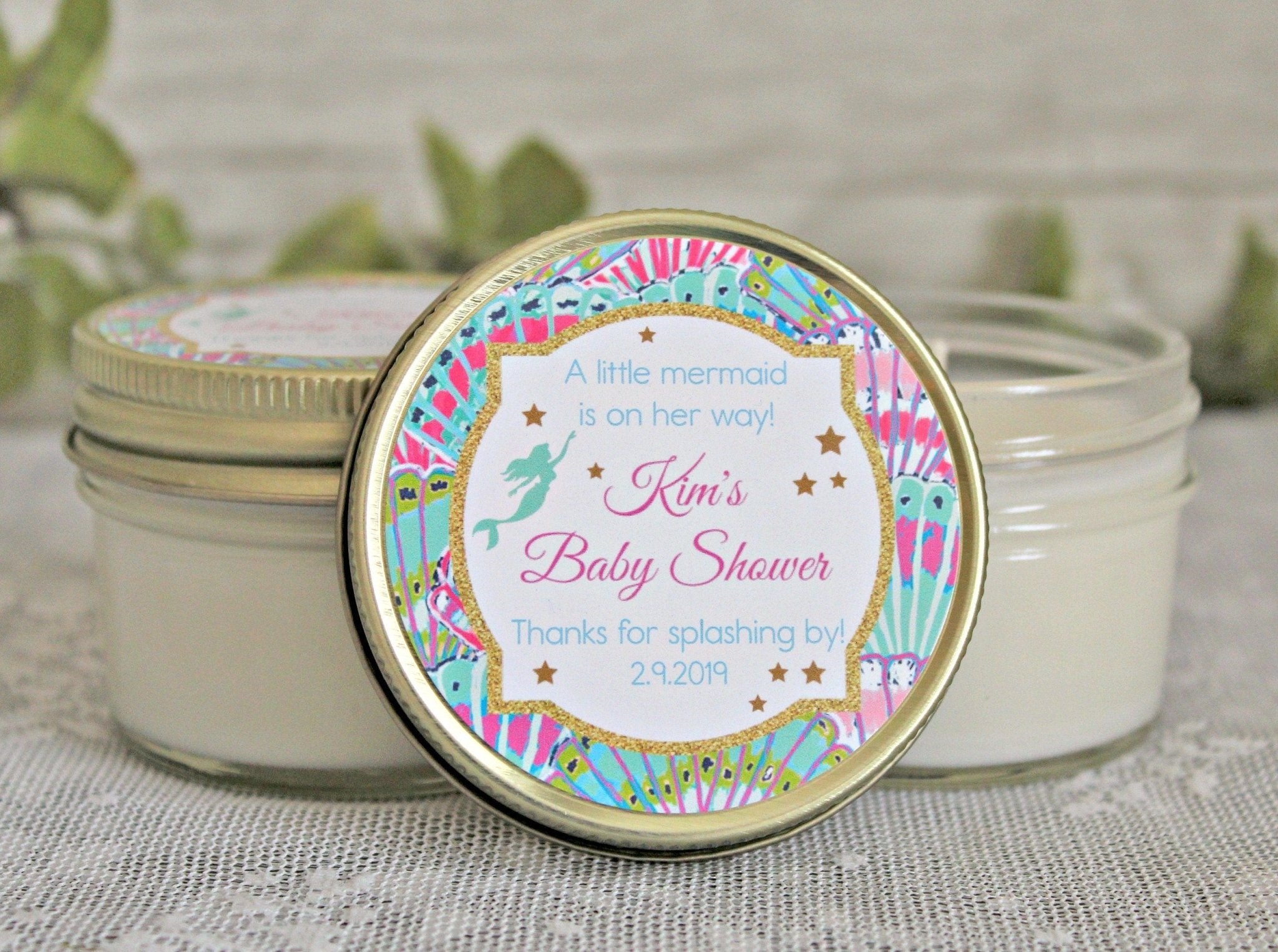 Mermaid Baby Shower Favors - The Dancing Wick