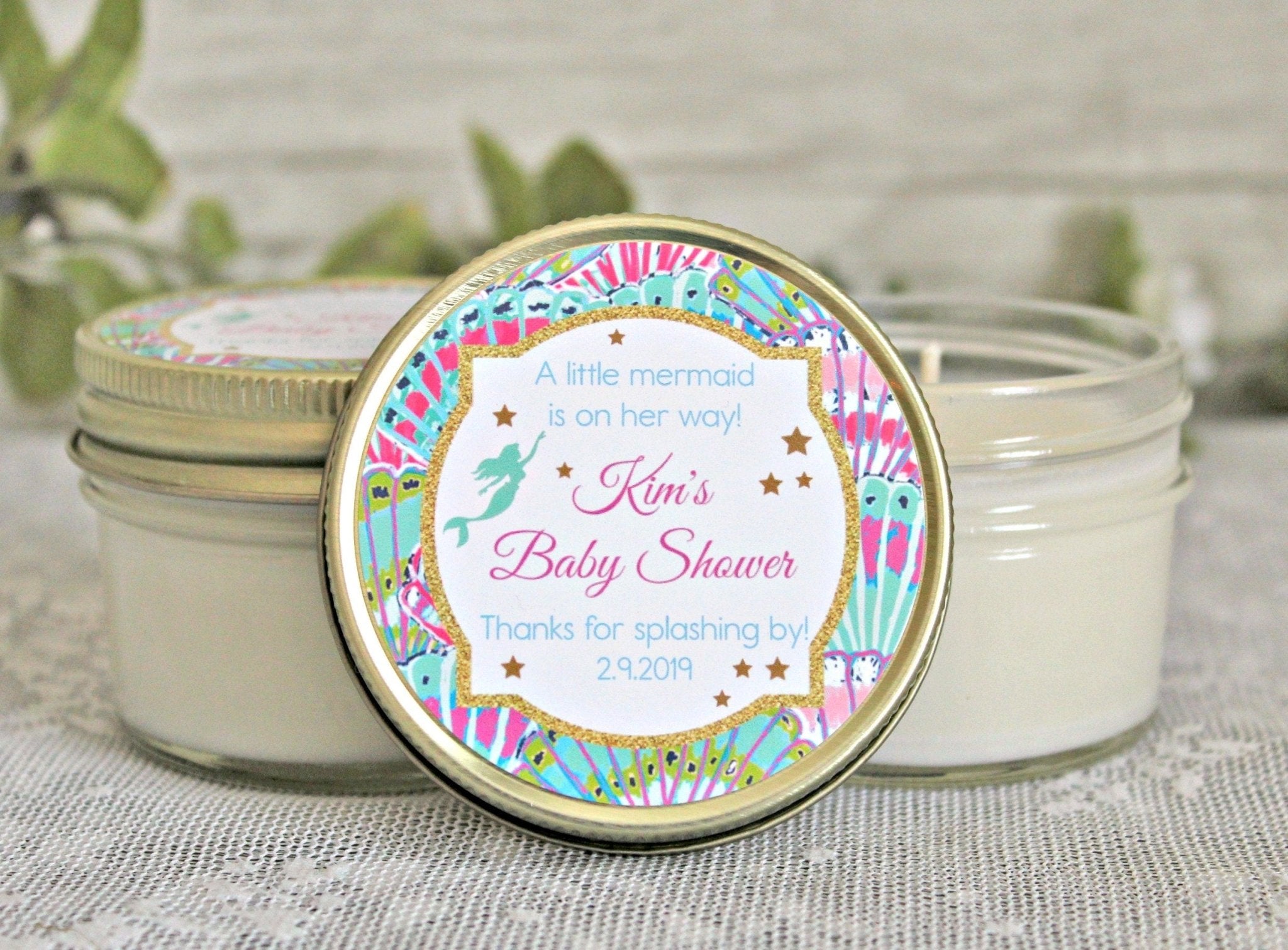 Mermaid Baby Shower Favors - The Dancing Wick
